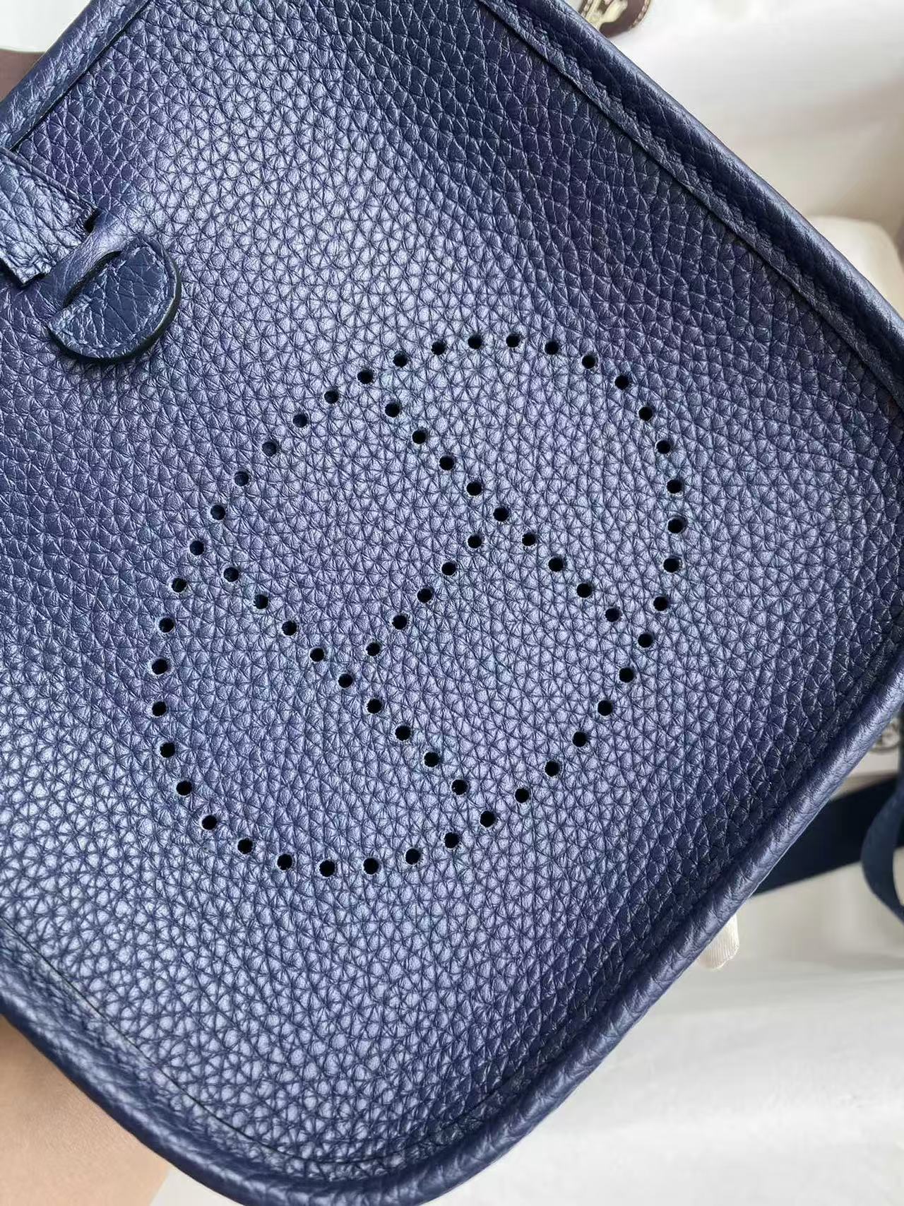 Hermès Evelyne TPM Dark blue  18cm Clemence Gold Hardware