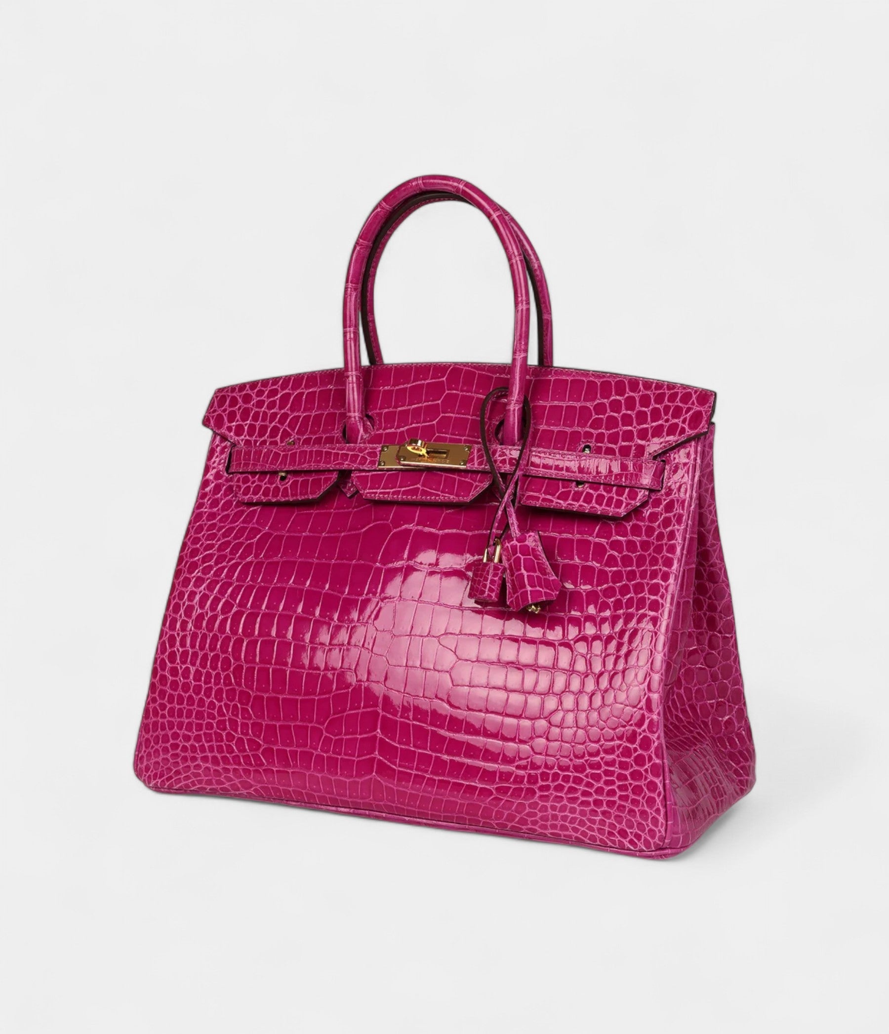 Hermès Birkin 35 Rose Scheherazade Shiny Porosus Crocodile Gold Hardware
