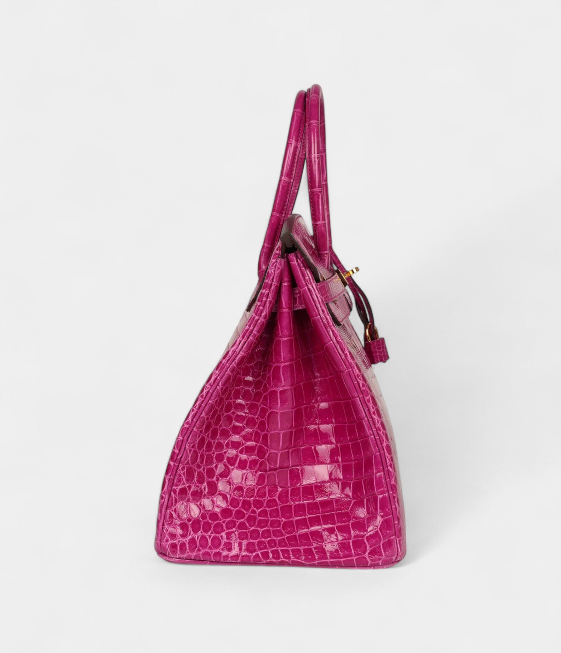 Hermès Birkin 35 Rose Scheherazade Shiny Porosus Crocodile Gold Hardware