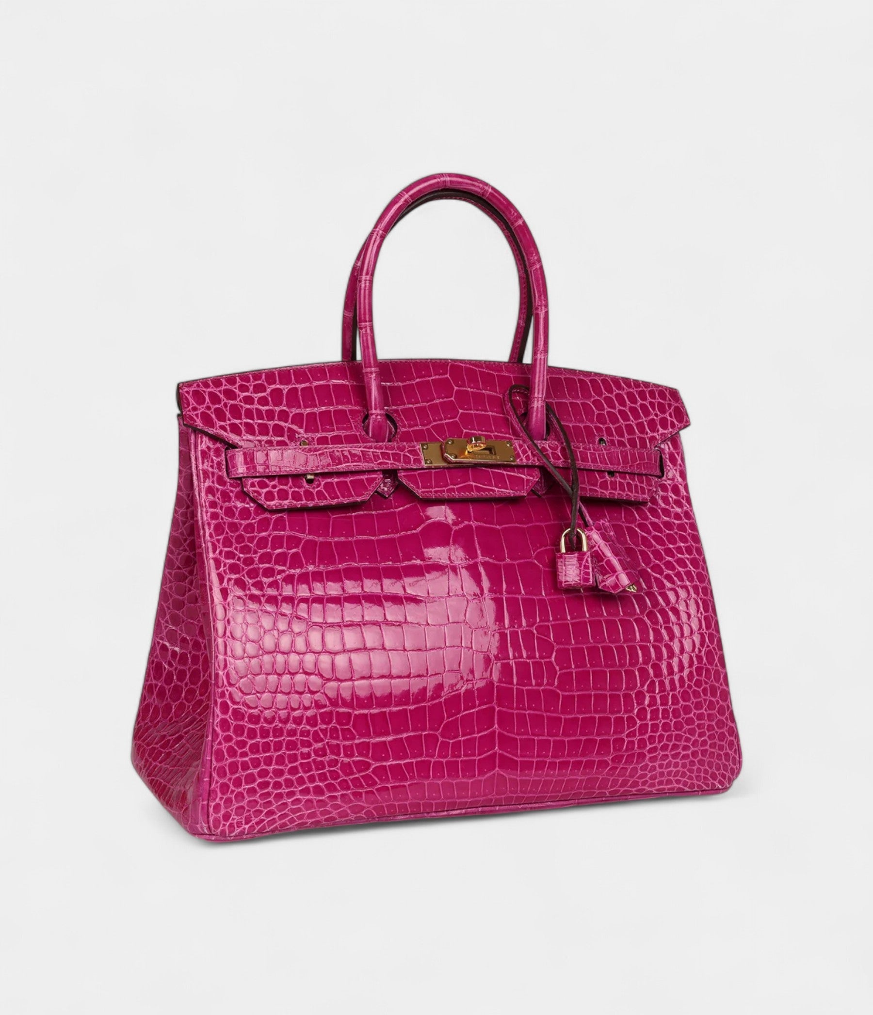 Hermès Birkin 35 Rose Scheherazade Shiny Porosus Crocodile Gold Hardware