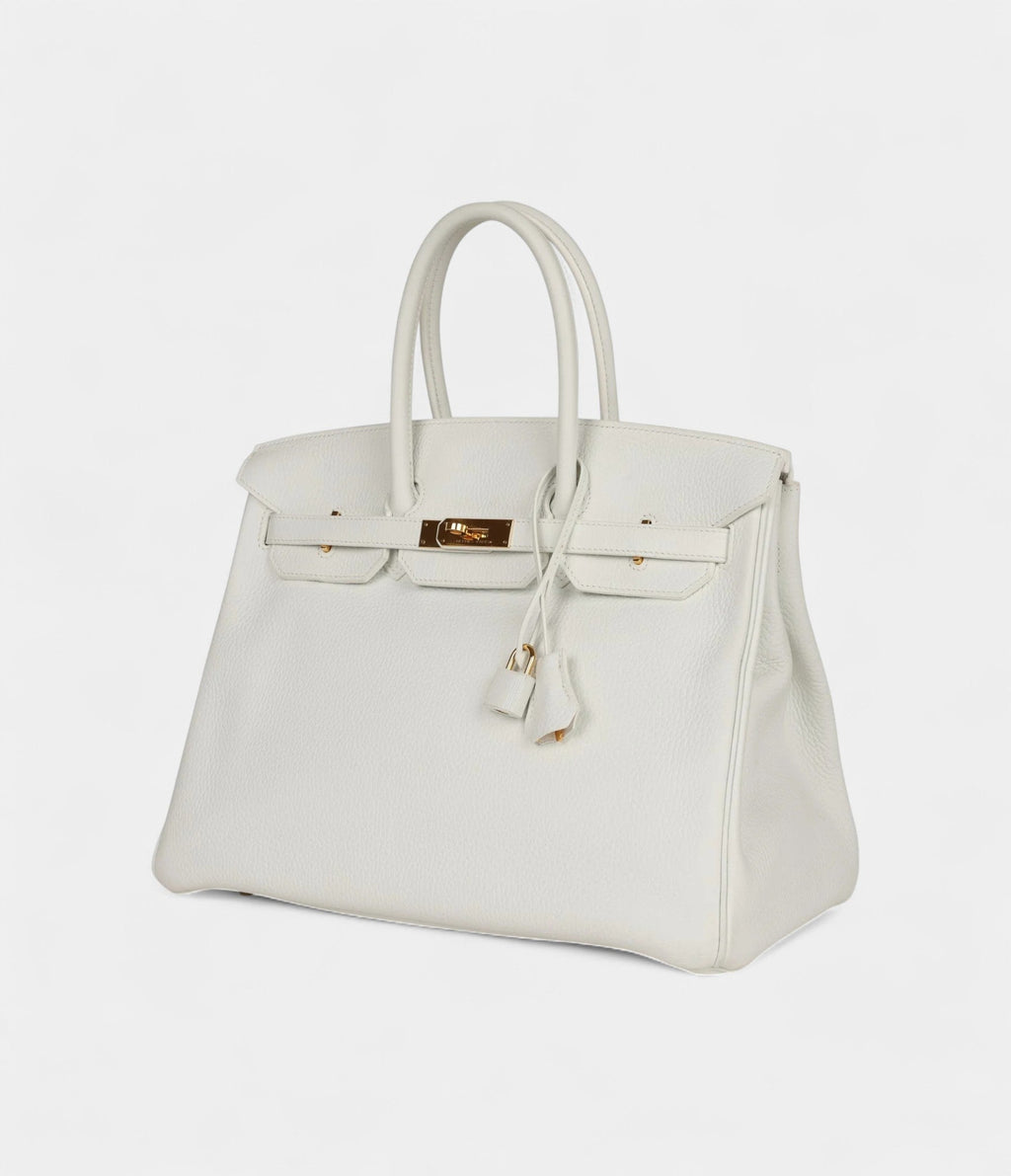 Hermès Birkin 35 White Clemence Gold Hardware