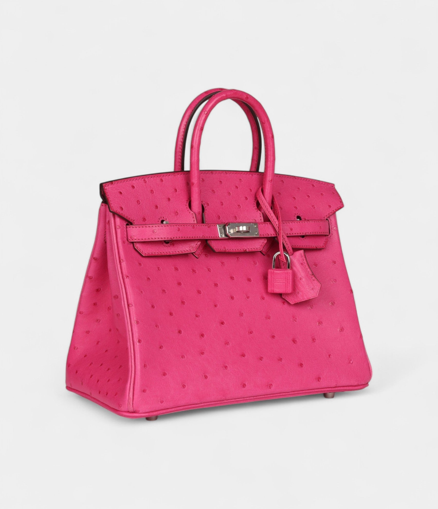Hermès Birkin 25 Rose Tyrien Ostrich Palladium Hardware