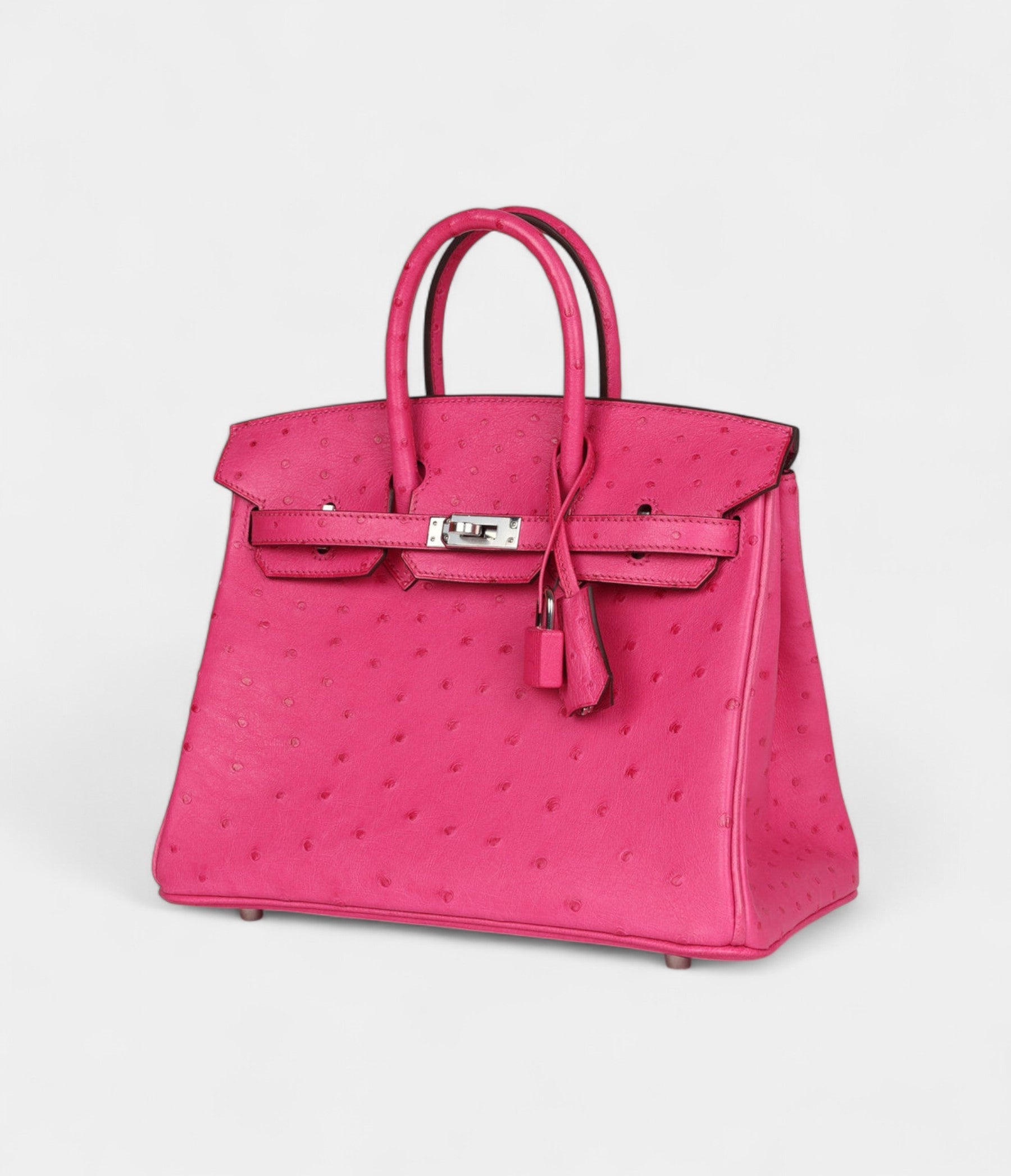 Hermès Birkin 25 Rose Tyrien Ostrich Palladium Hardware