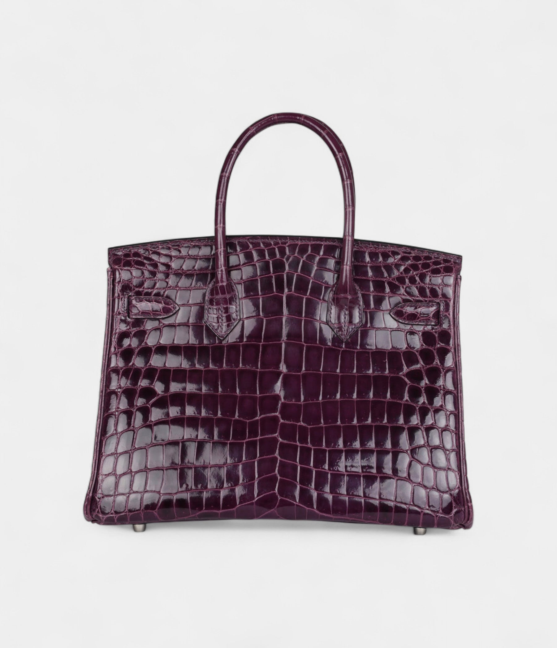 Hermès Birkin 30 Amethyst Shiny Niloticus Crocodile Palladium Hardware