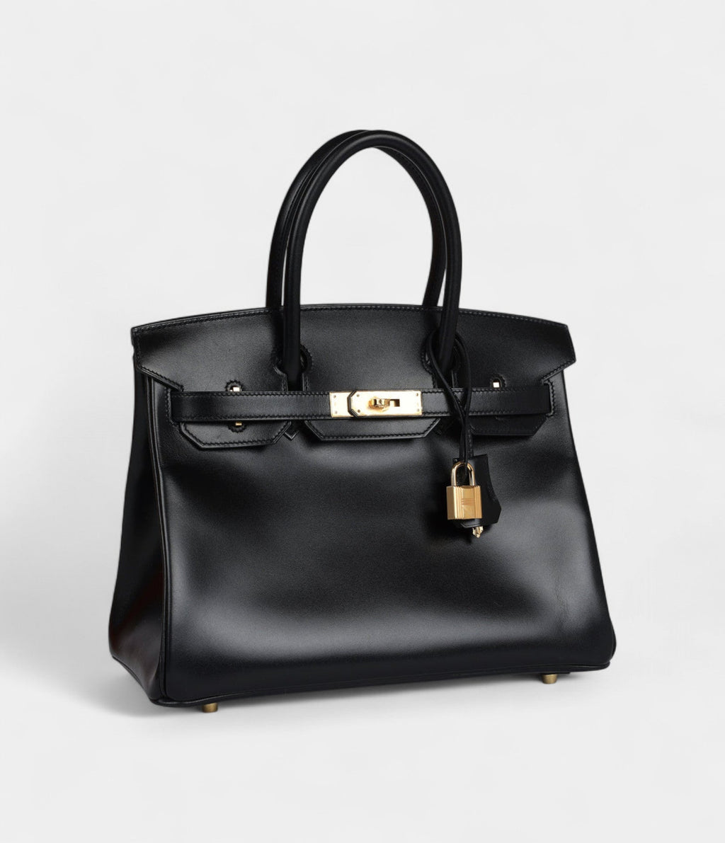 Hermès Birkin 30 Black Box Gold Hardware
