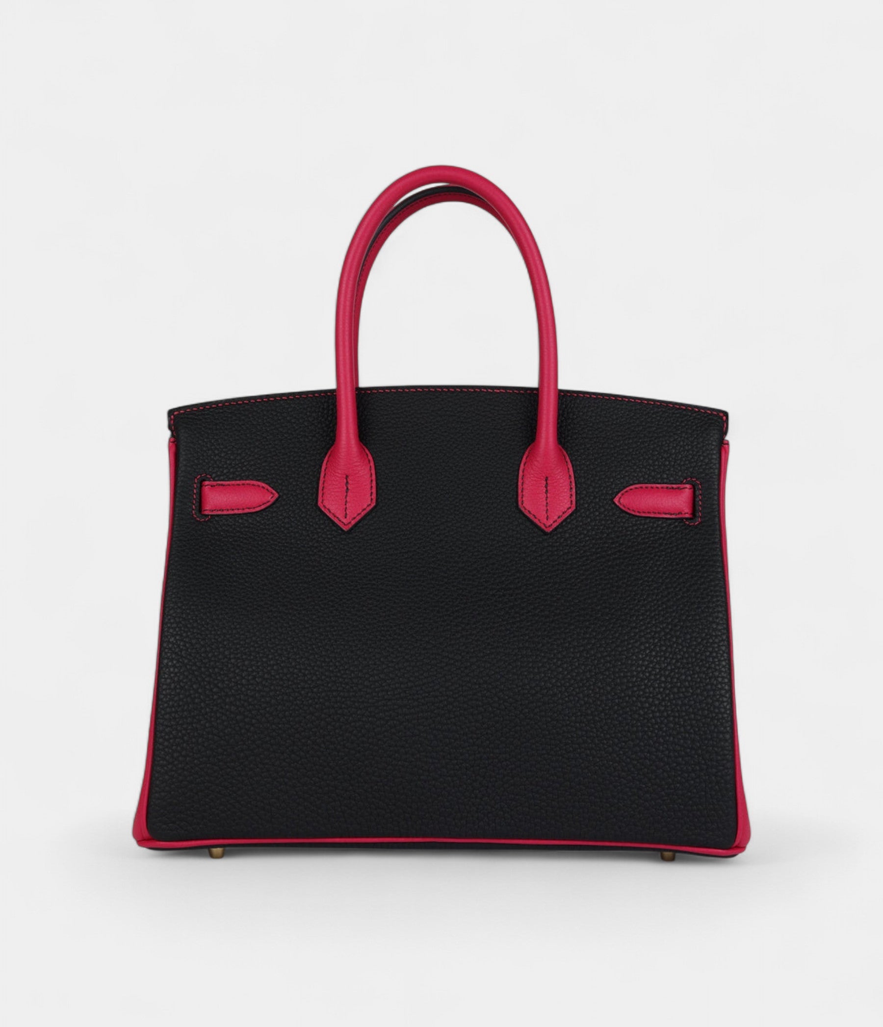 Hermès Birkin 30 Black and Rose Mexico Togo Brushed Gold Hardware