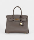 Hermès Birkin 30 Etain Epsom Gold Hardware