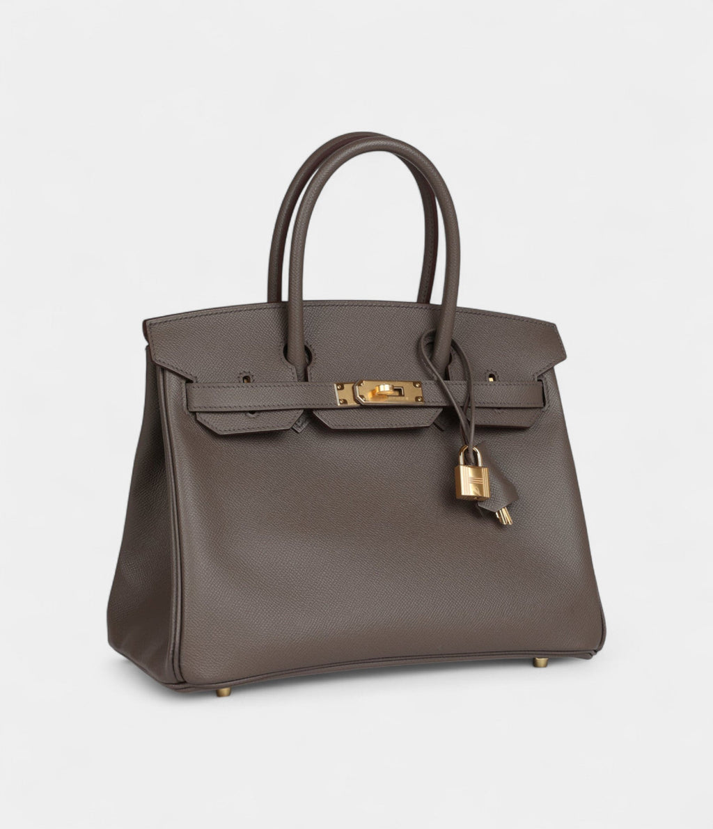 Hermès Birkin 30 Etain Epsom Gold Hardware