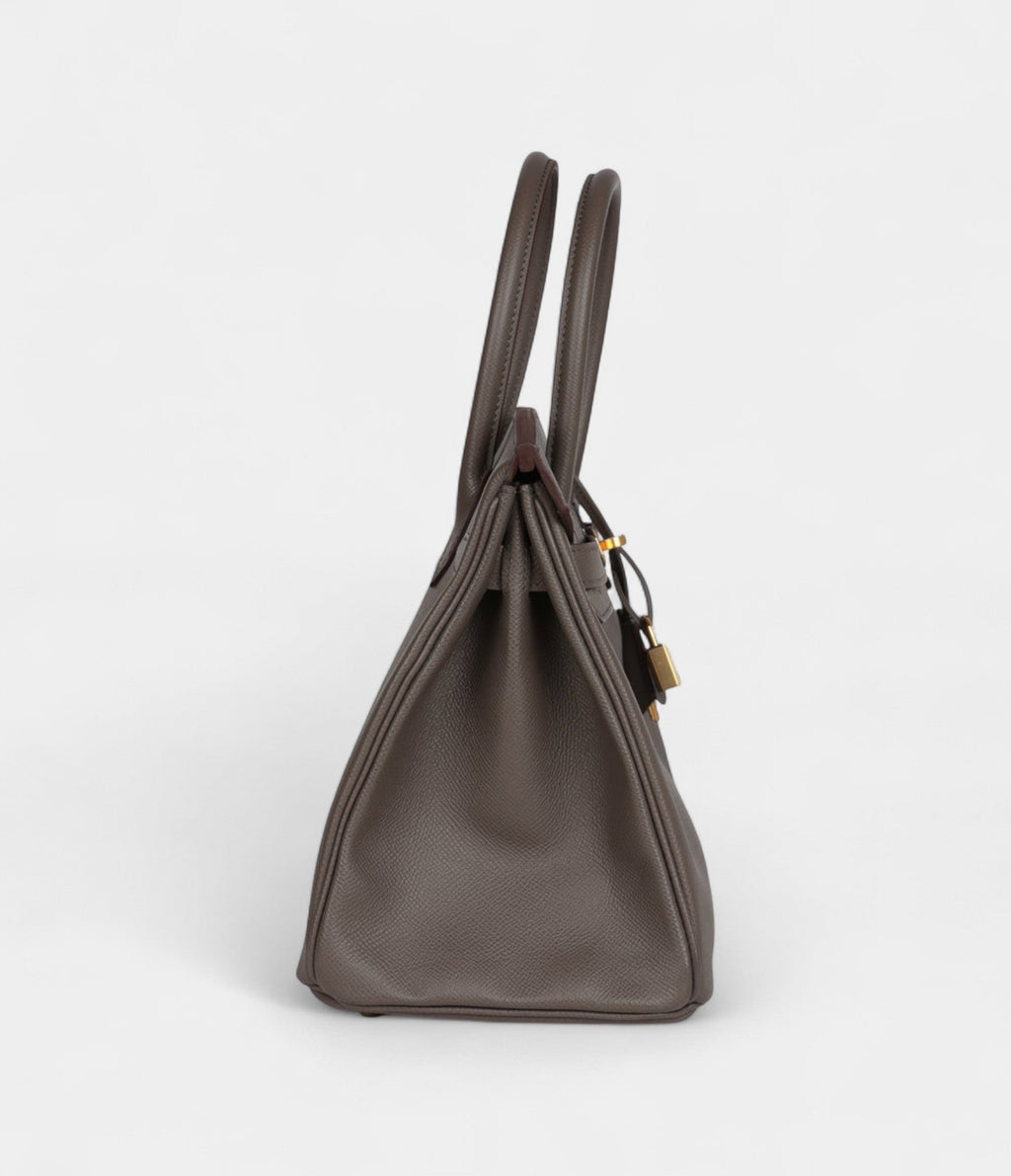 Hermès Birkin 30 Etain Epsom Gold Hardware