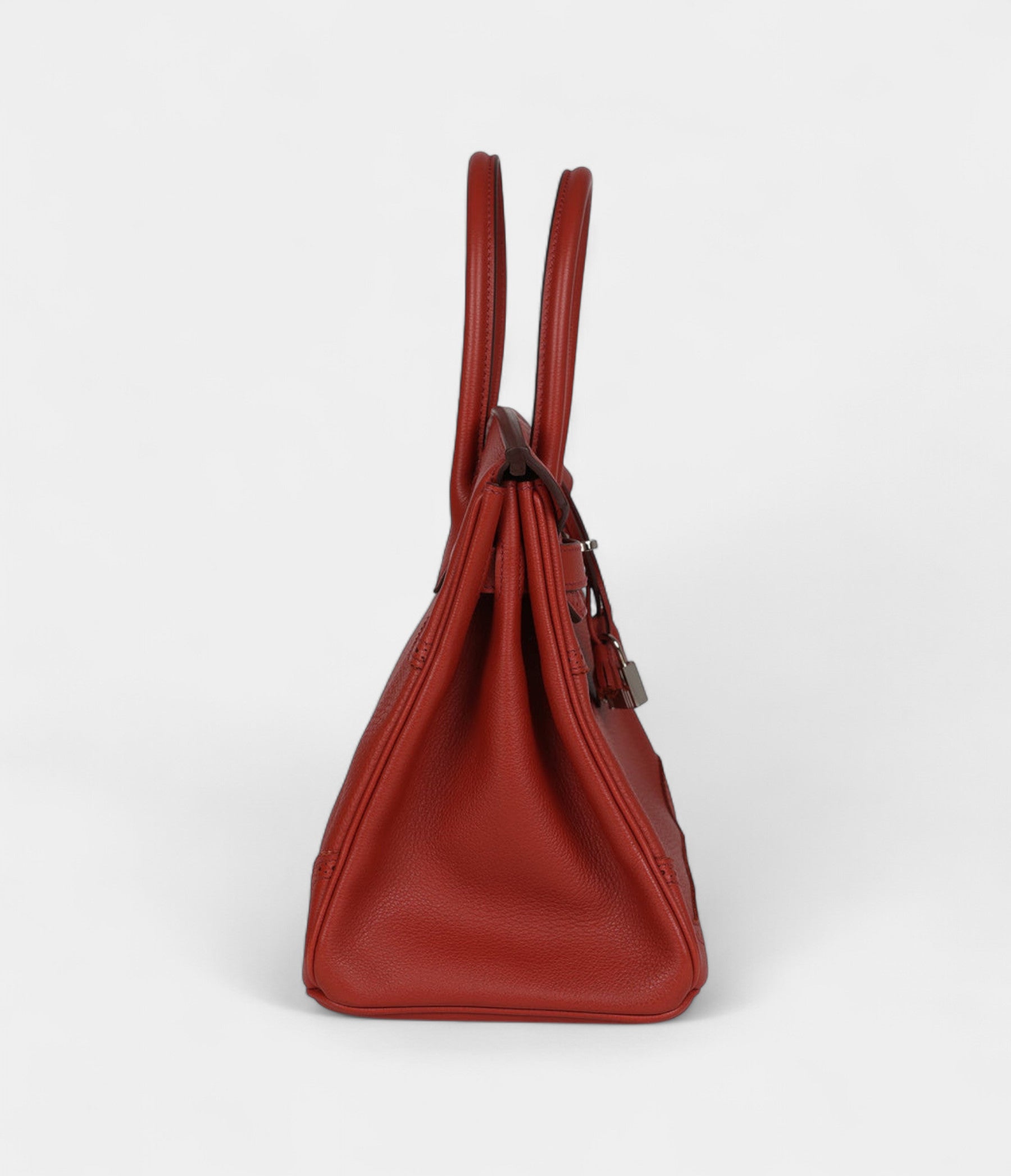 Hermès Birkin 30 Ghillies Brique Clemence and Evercolor Palladium Hardware