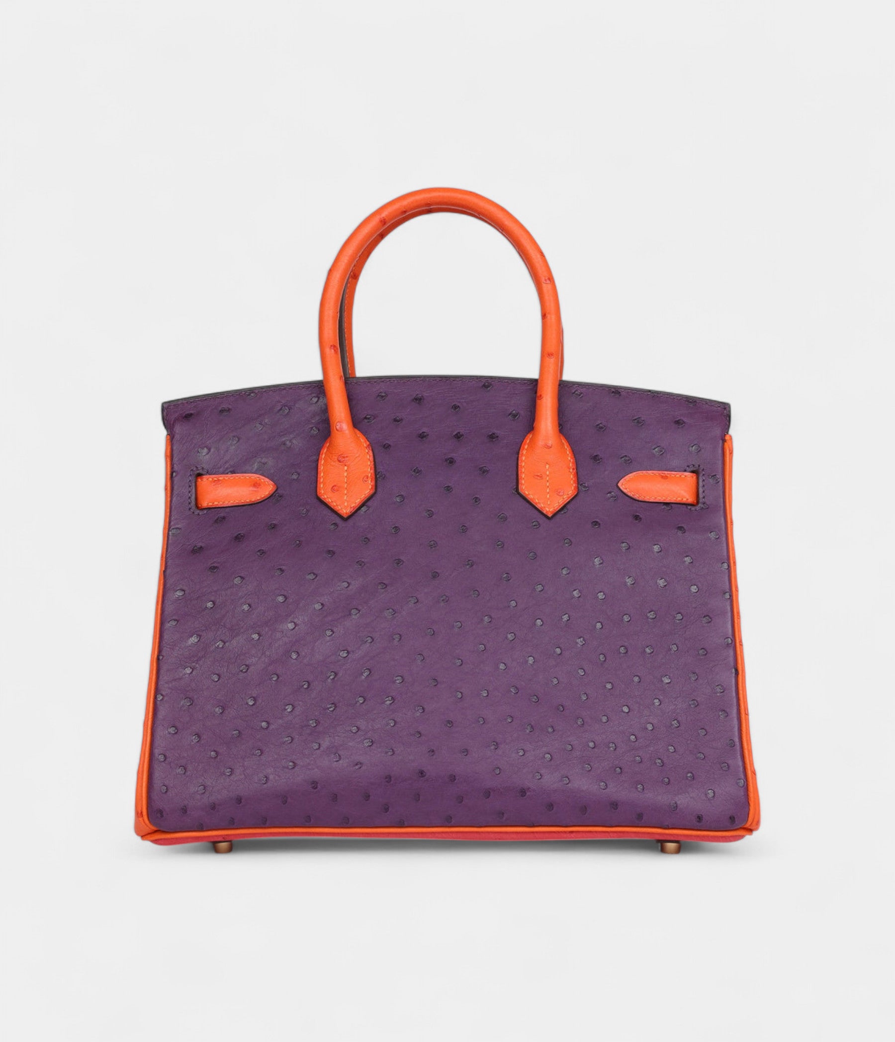 Hermès Birkin 30 Tangerine, Violet and Bougainvillea Ostrich Gold Hardware