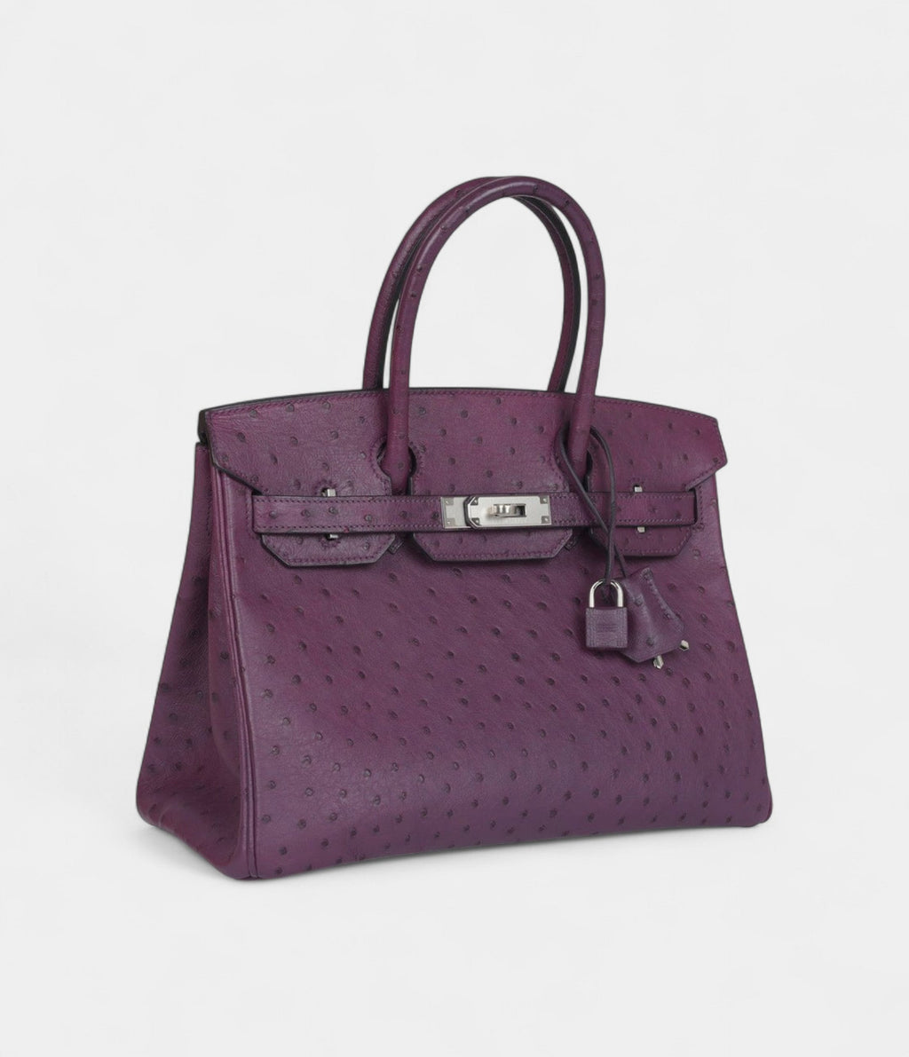 Hermès Birkin 30 Violet Ostrich Palladium Hardware