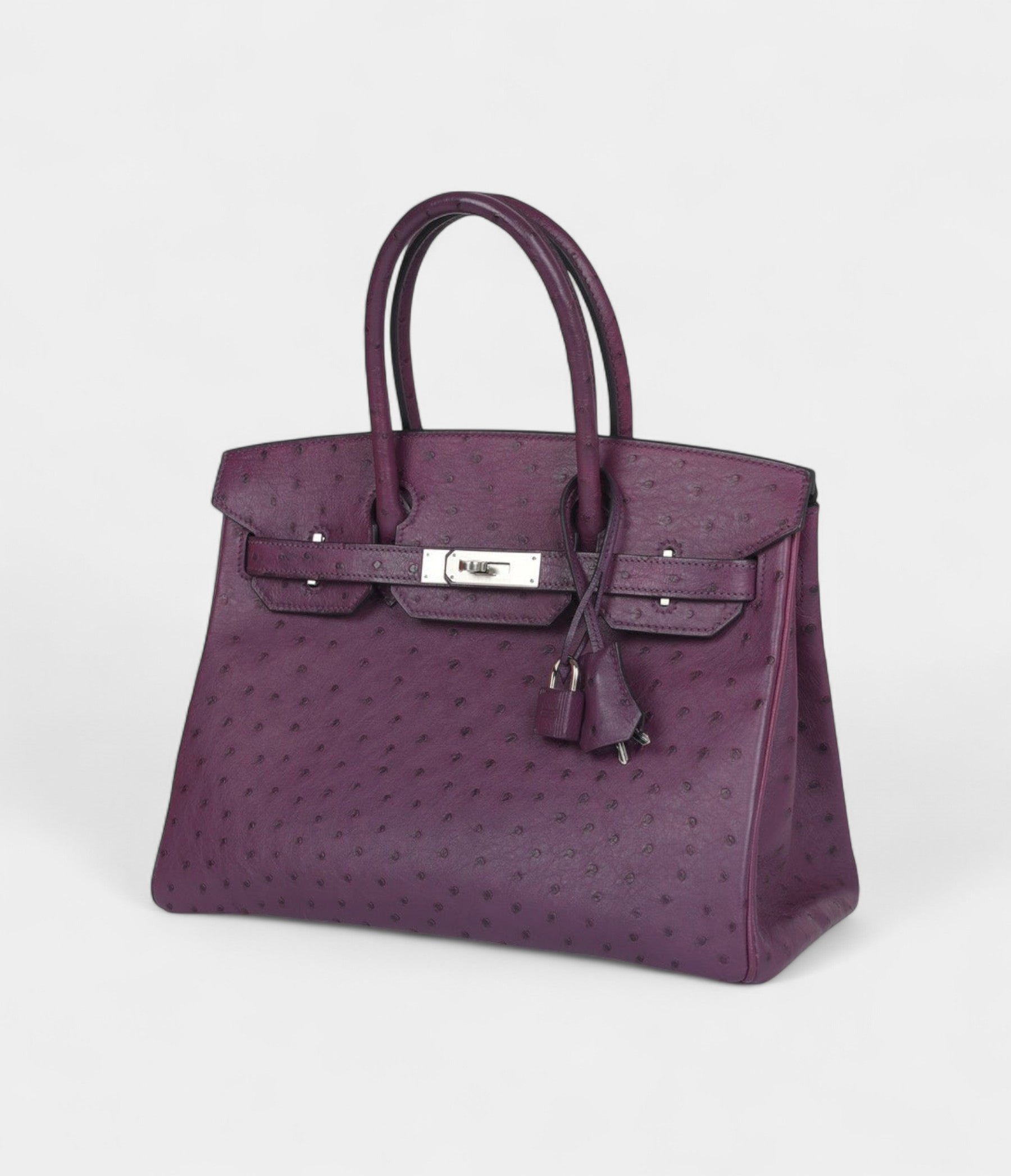 Hermès Birkin 30 Violet Ostrich Palladium Hardware