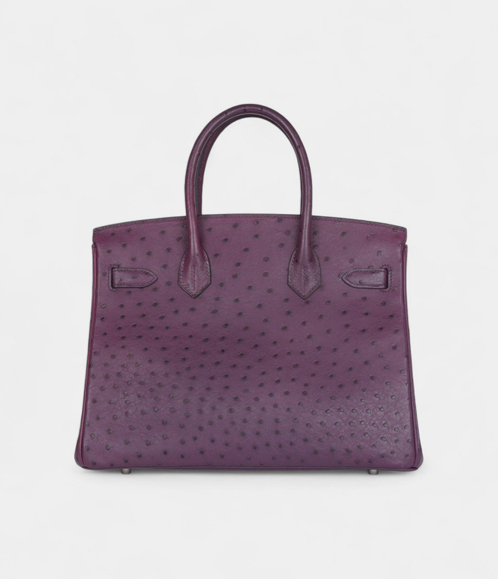 Hermès Birkin 30 Violet Ostrich Palladium Hardware