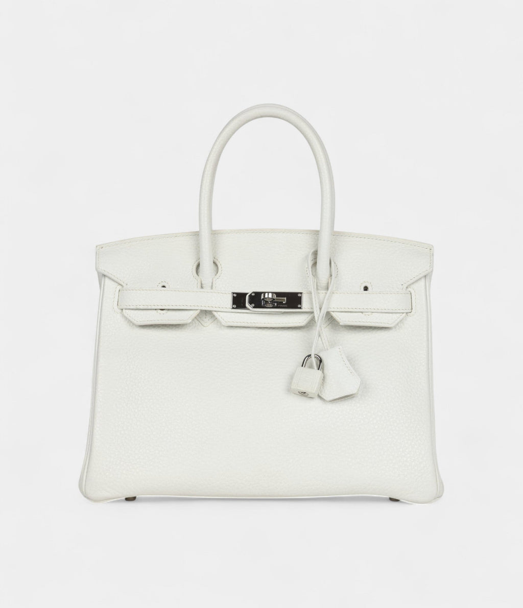 Hermès Birkin 30 White Clemence Palladium Hardware