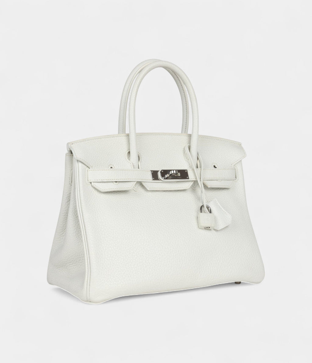 Hermès Birkin 30 White Clemence Palladium Hardware