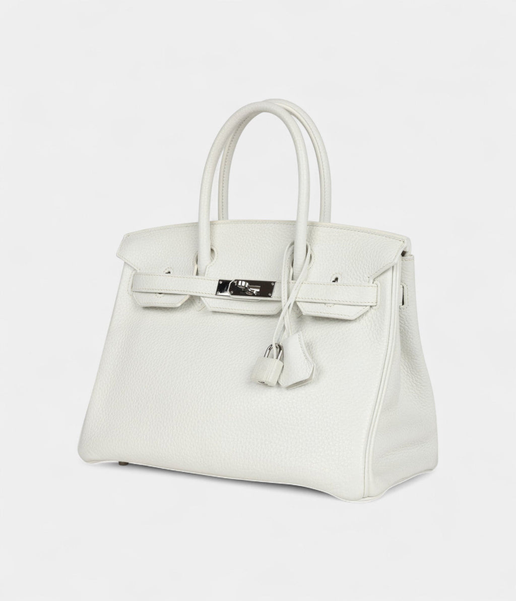 Hermès Birkin 30 White Clemence Palladium Hardware