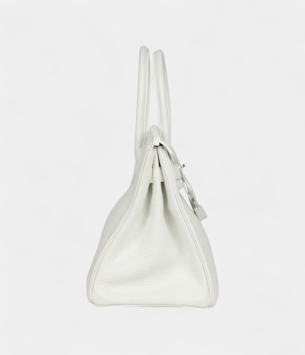 Hermès Birkin 30 White Clemence Palladium Hardware
