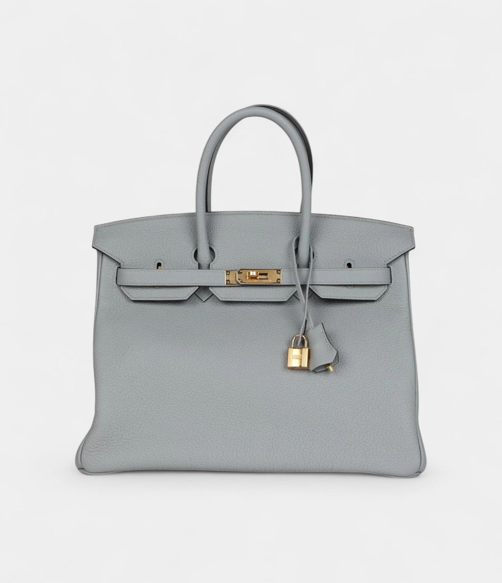 Hermès Birkin 35 Bleu Glacier Togo Gold Hardware