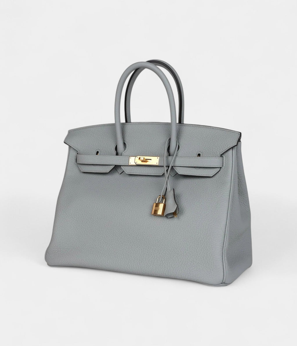 Hermès Birkin 35 Bleu Glacier Togo Gold Hardware