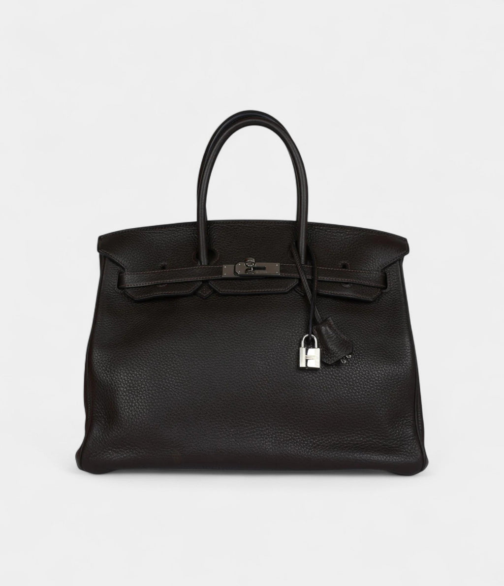 Hermès Birkin 35 Cafe Clemence Palladium Hardware