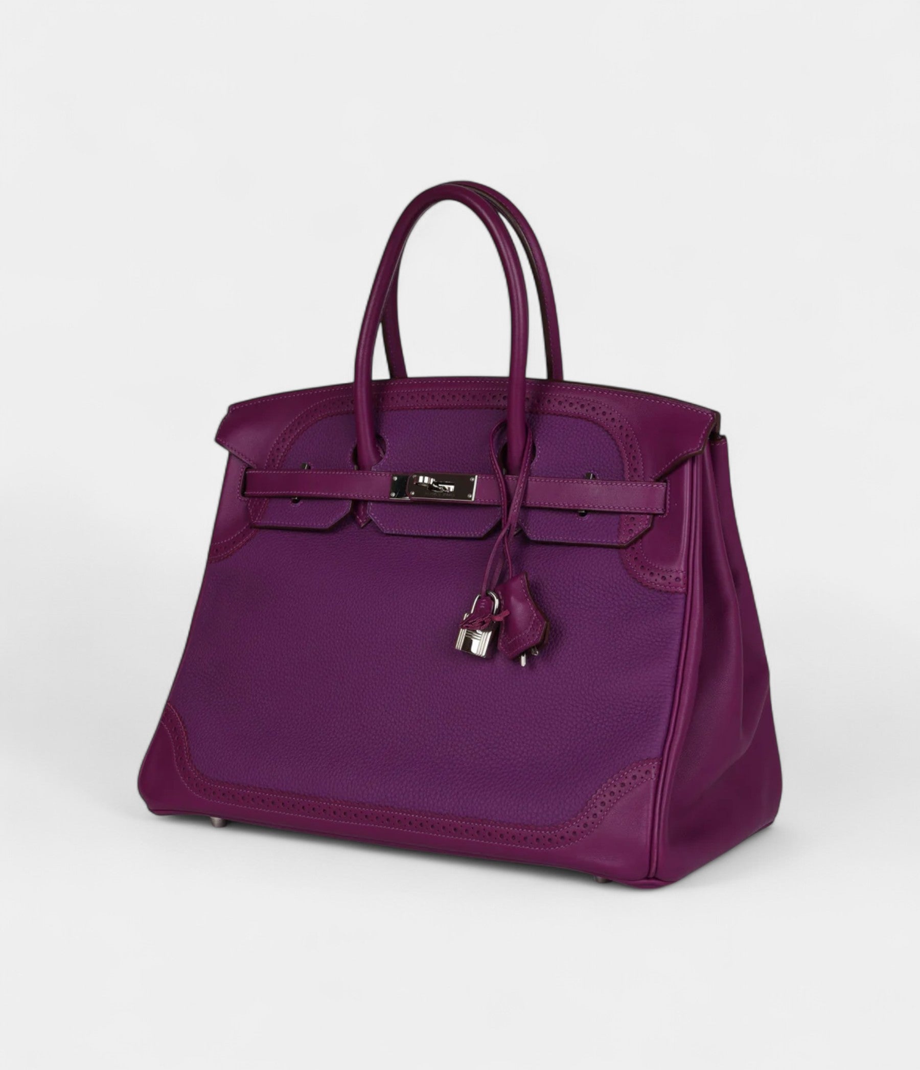 Hermès Birkin 35 Ghillies Anemone Togo and Swift Palladium Hardware