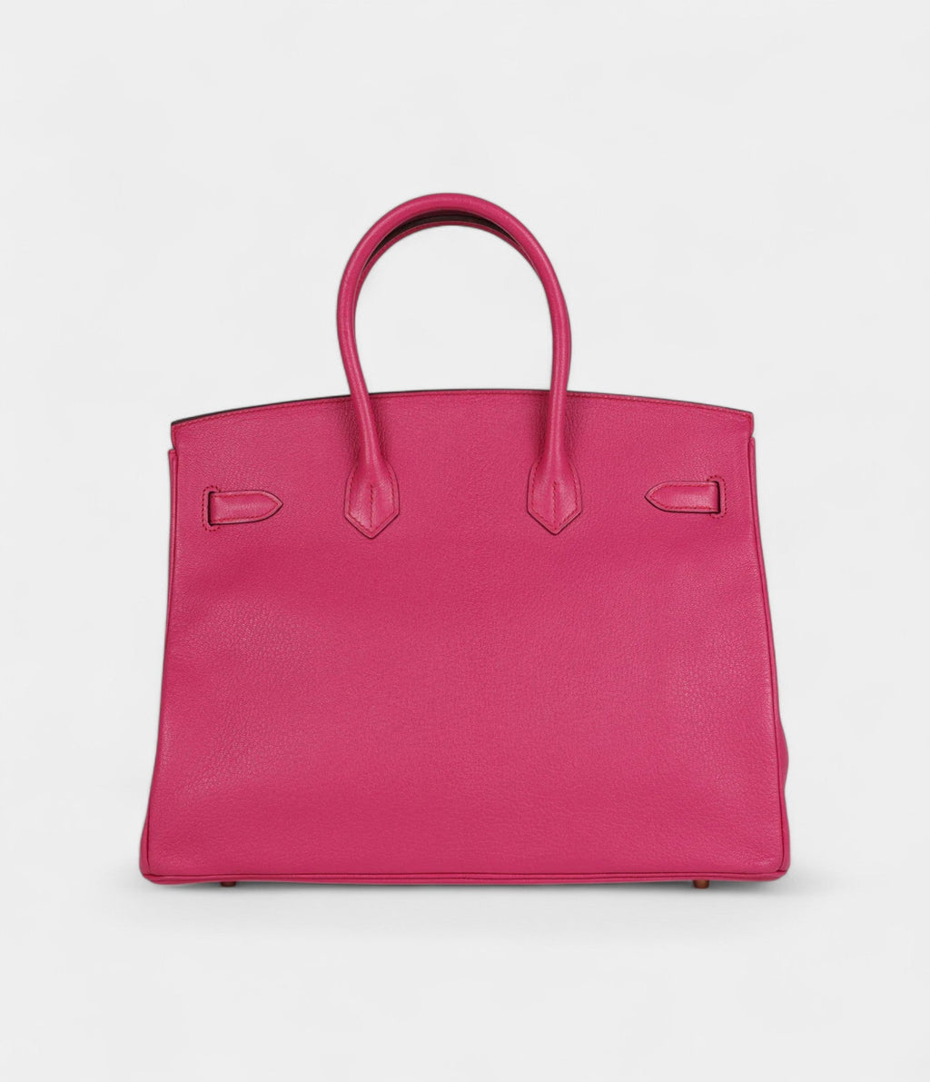 Hermès Birkin 35 Rose Shocking Chevre Mysore Gold Hardware