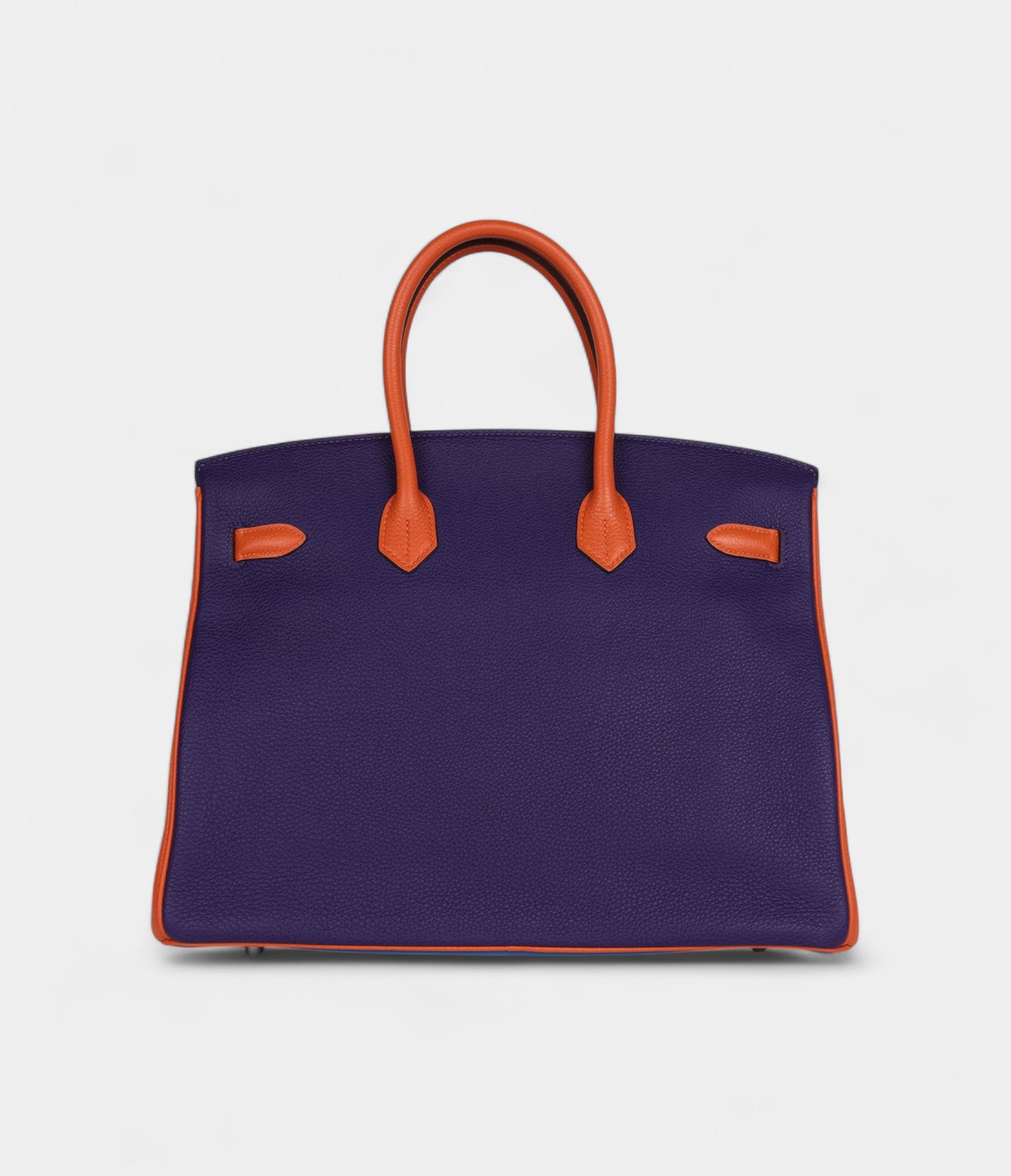 Hermès Birkin 35 Tricolor Bleu Hydra, Ultraviolet and Orange Togo Palladium Hardware