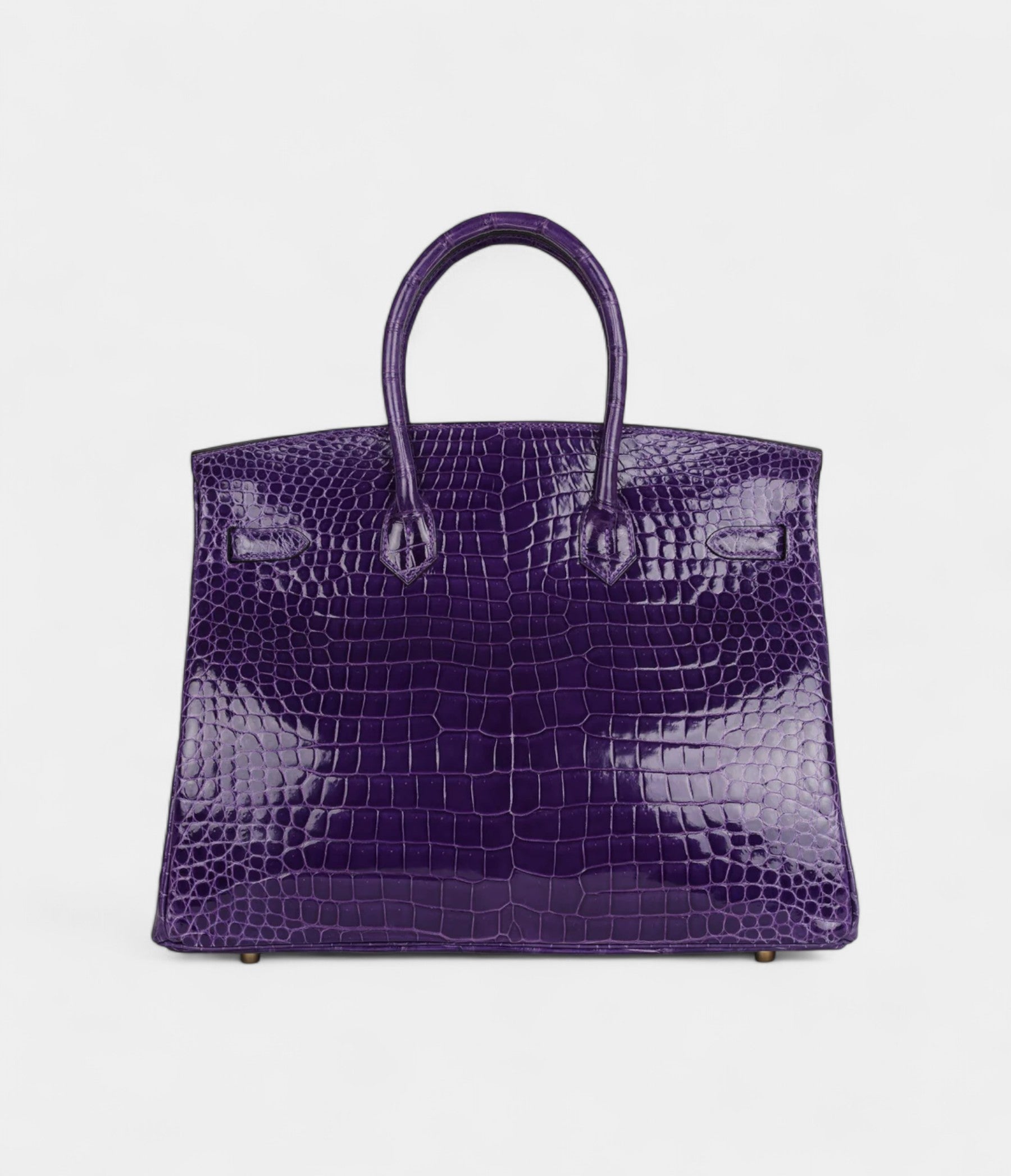 Hermès Birkin 35 Ultraviolet Shiny Porosus Crocodile Gold Hardware