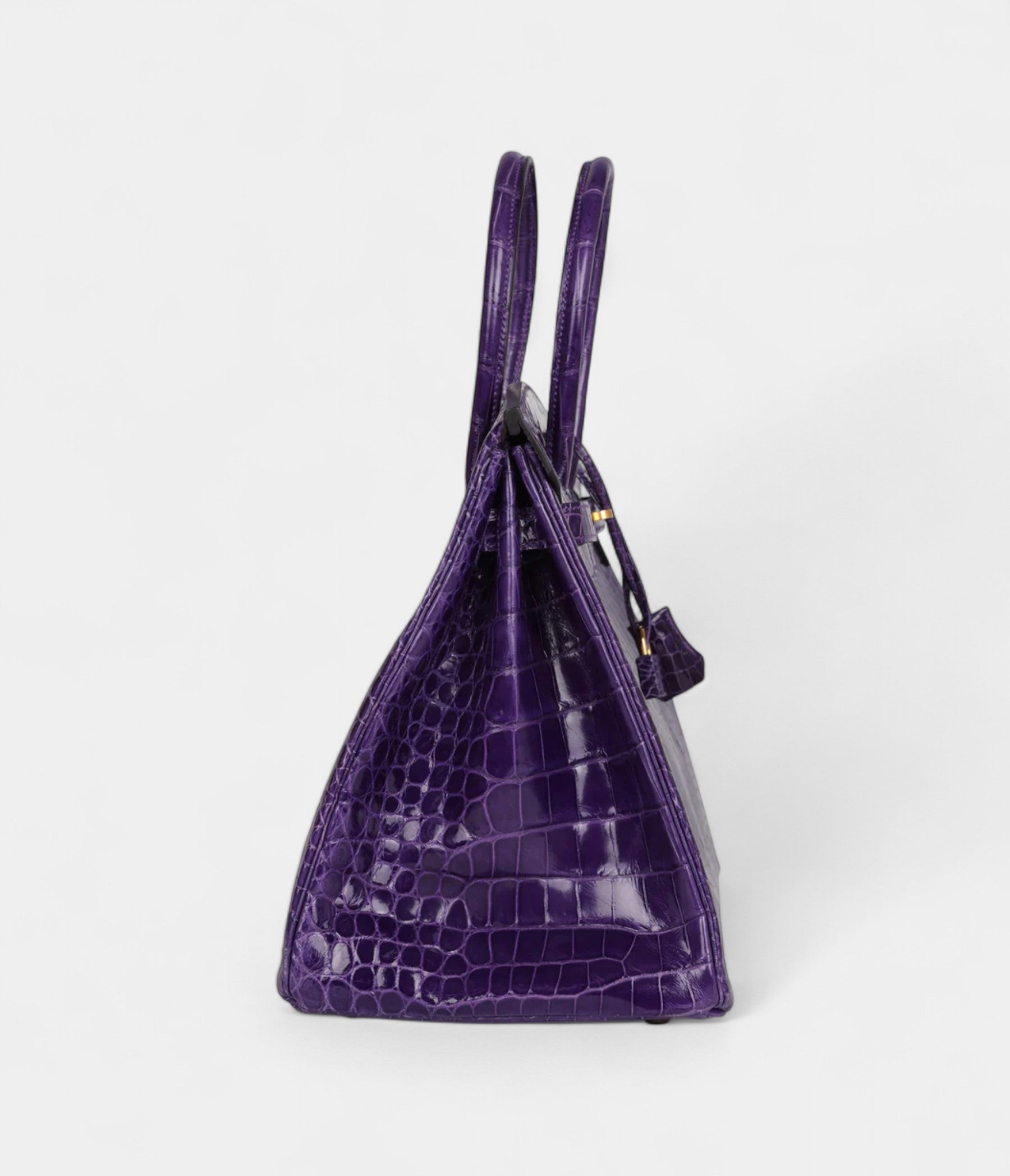 Hermès Birkin 35 Ultraviolet Shiny Porosus Crocodile Gold Hardware