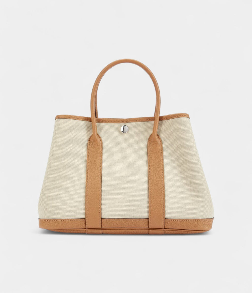 Hermès Biscuit Negonda and Beton Toile Garden Party 30 TPM Palladium Hardware