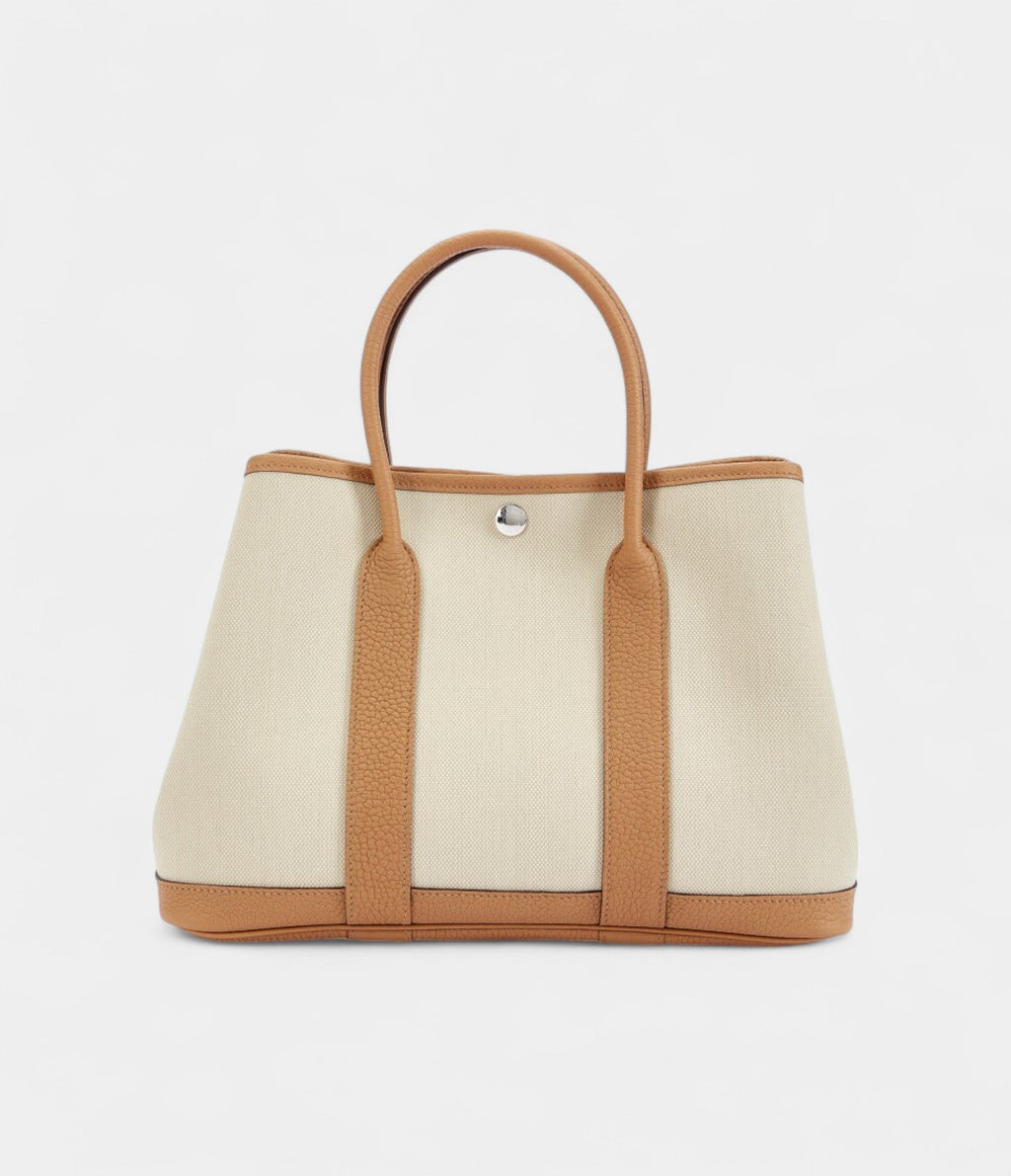 Hermès Biscuit Negonda and Beton Toile Garden Party 30 TPM Palladium Hardware