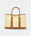 Hermès Biscuit Negonda and Écru Twill H Canvas Verso Garden Party 30 TPM Palladium Hardware