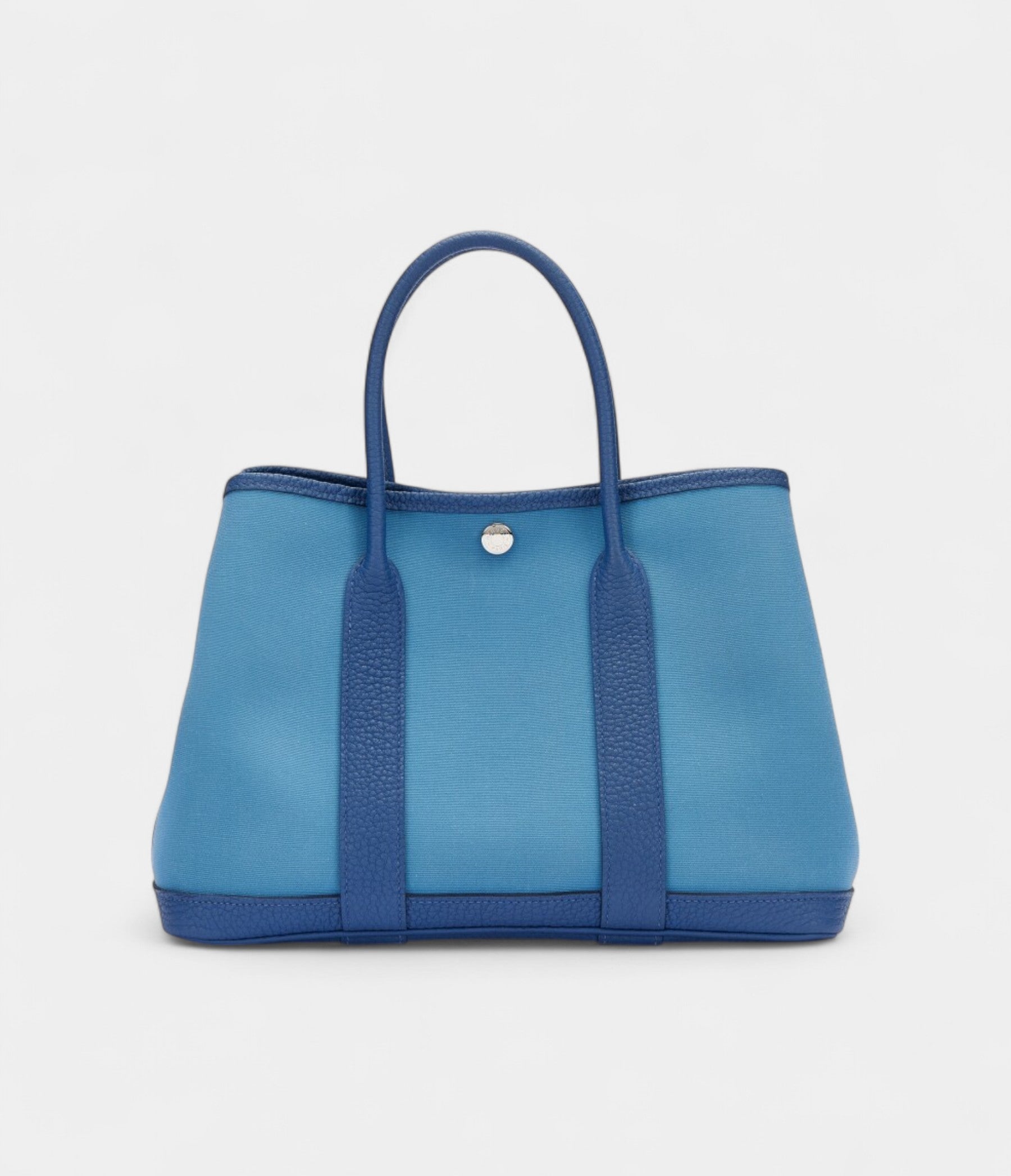 Hermès Bleu Brighton Negonda and Bleu Azur Toile Garden Party 30 TPM Palladium Hardware