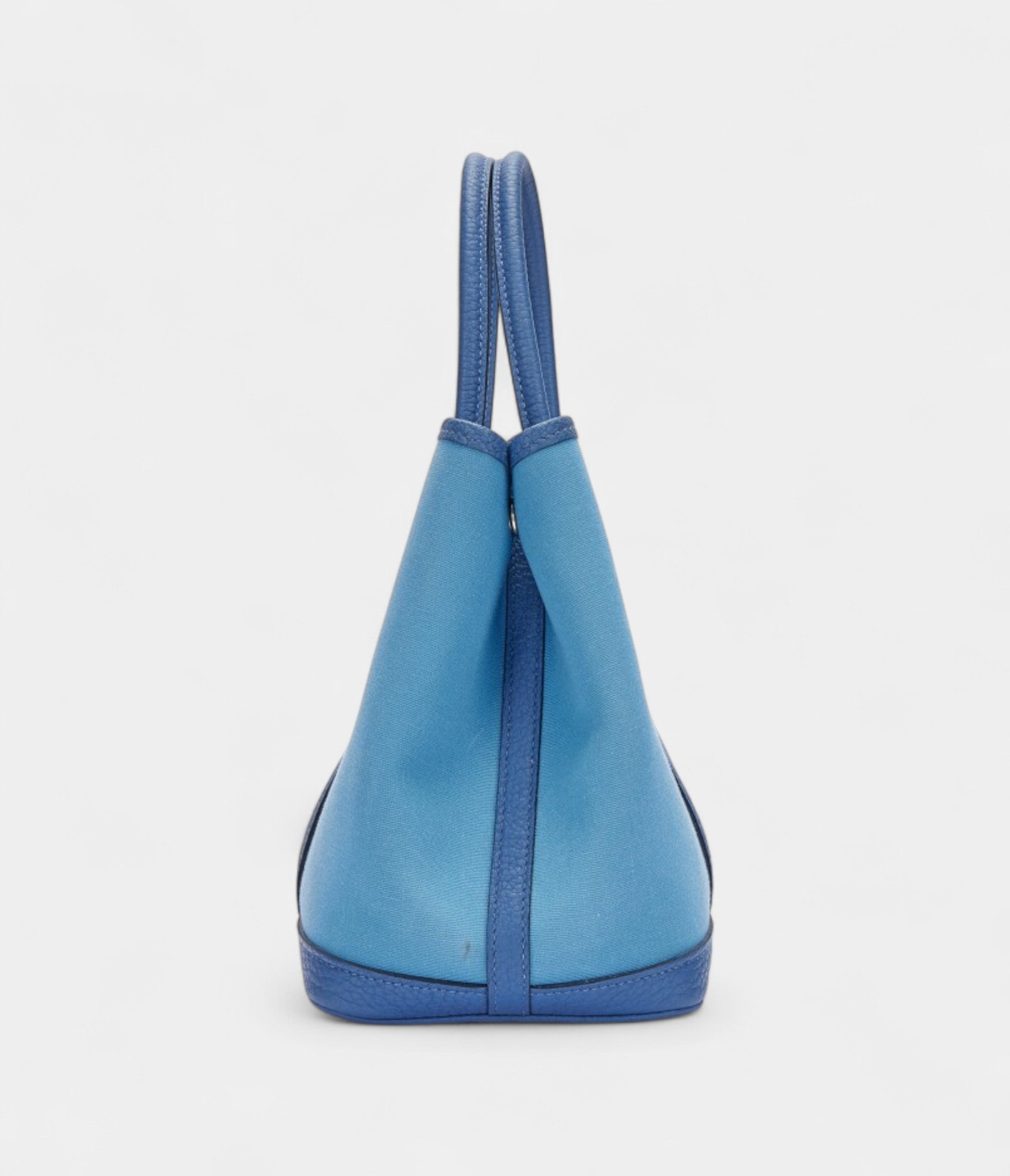 Hermès Bleu Brighton Negonda and Bleu Azur Toile Garden Party 30 TPM Palladium Hardware