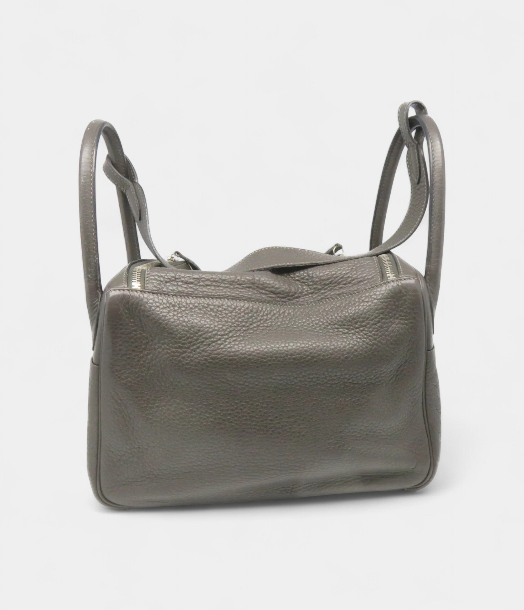 Hermes Clemence Leather Lindy 30 Shoulder Bag Silver Buckle Shoulder Bag