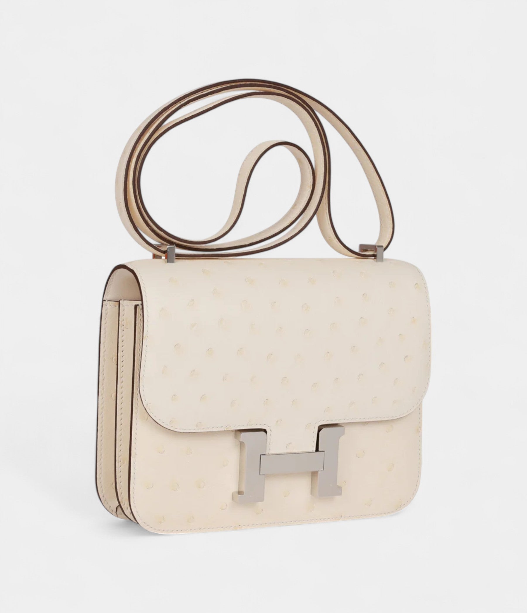 Hermès Constance 18 Nata Ostrich Palladium Hardware