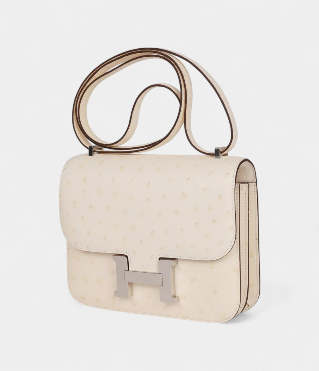 Hermès Constance 18 Nata Ostrich Palladium Hardware