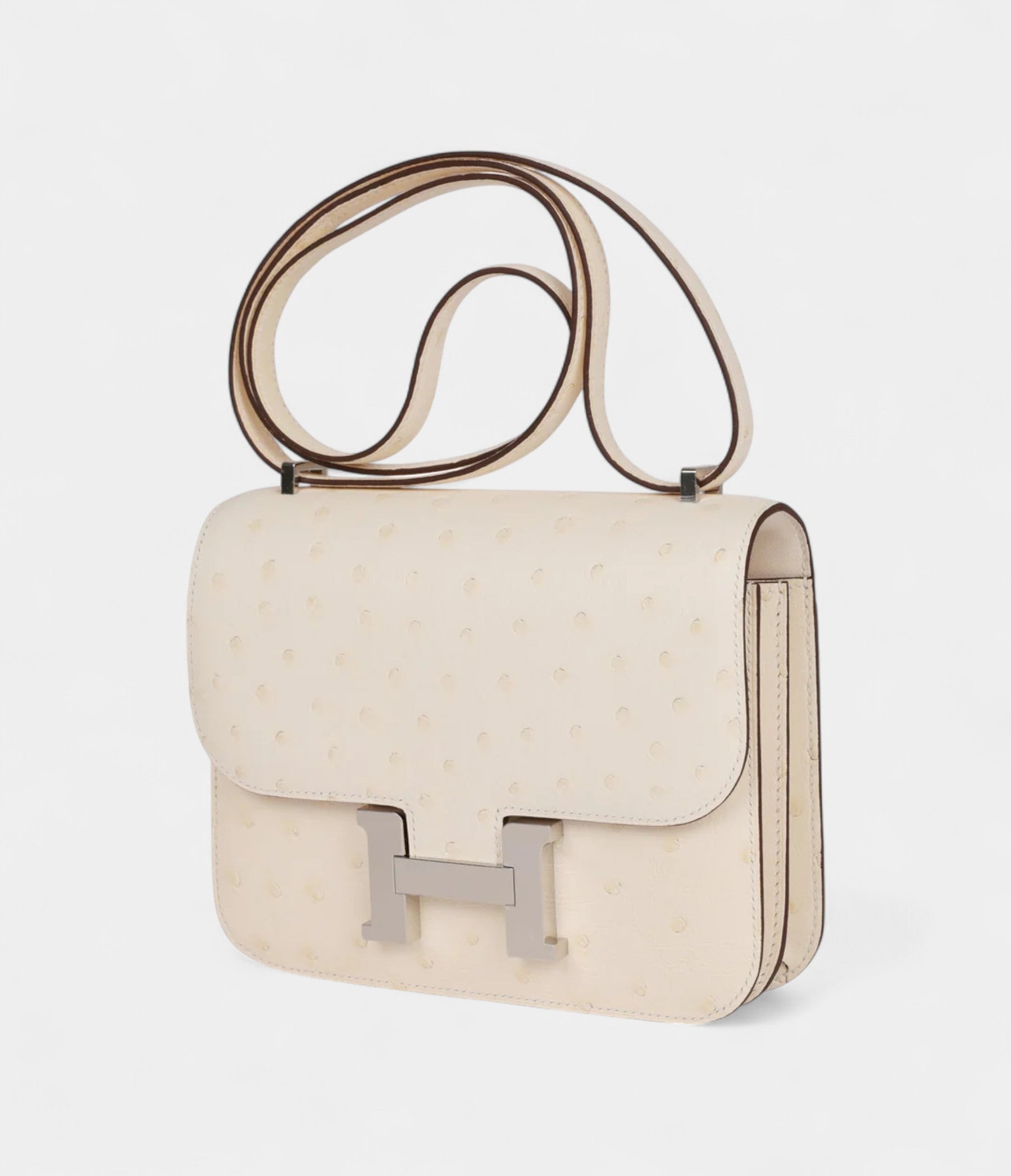 Hermès Constance 18 Nata Ostrich Palladium Hardware