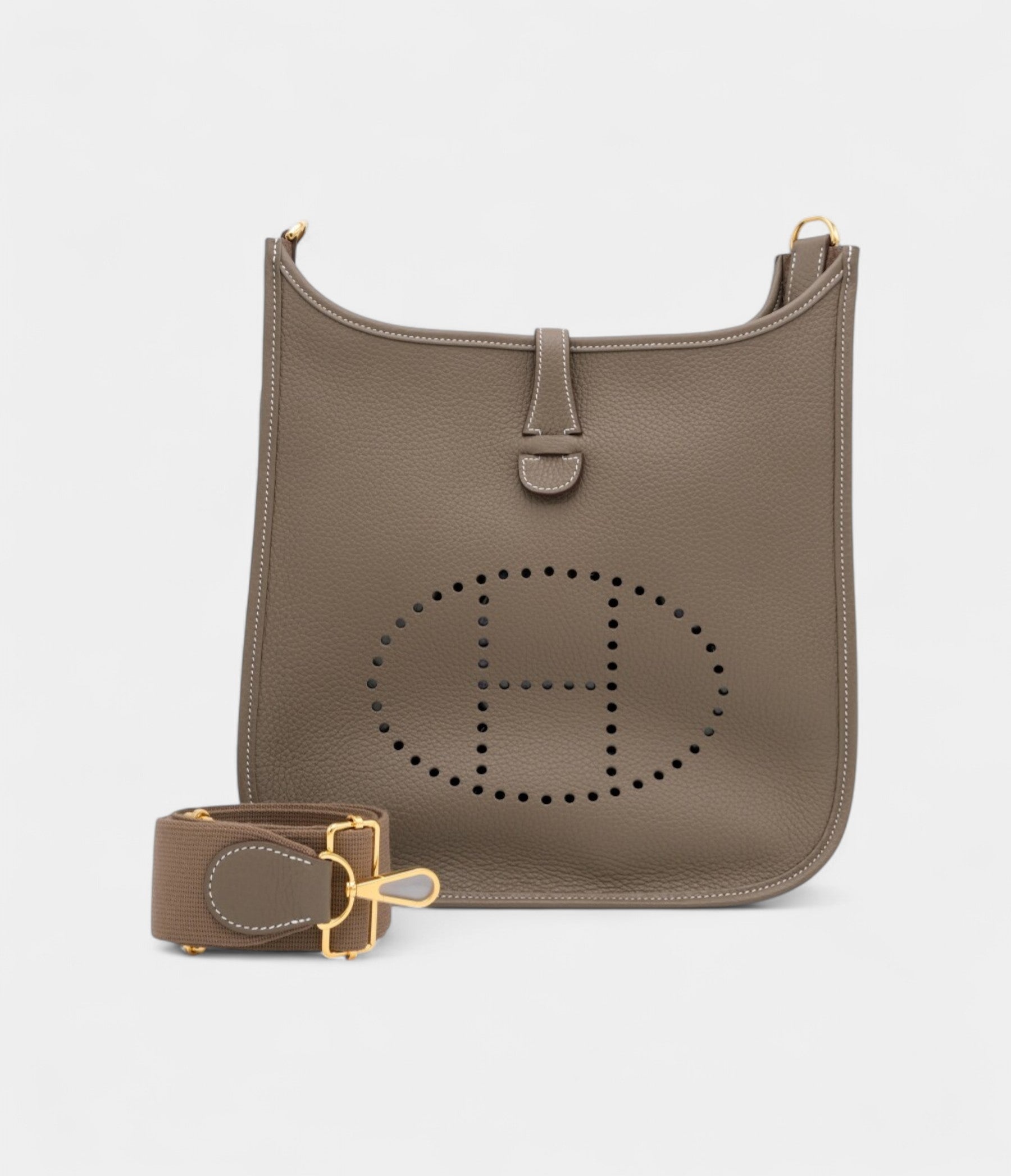 Hermès Etoupe Clemence Evelyne III 29 Gold Hardware