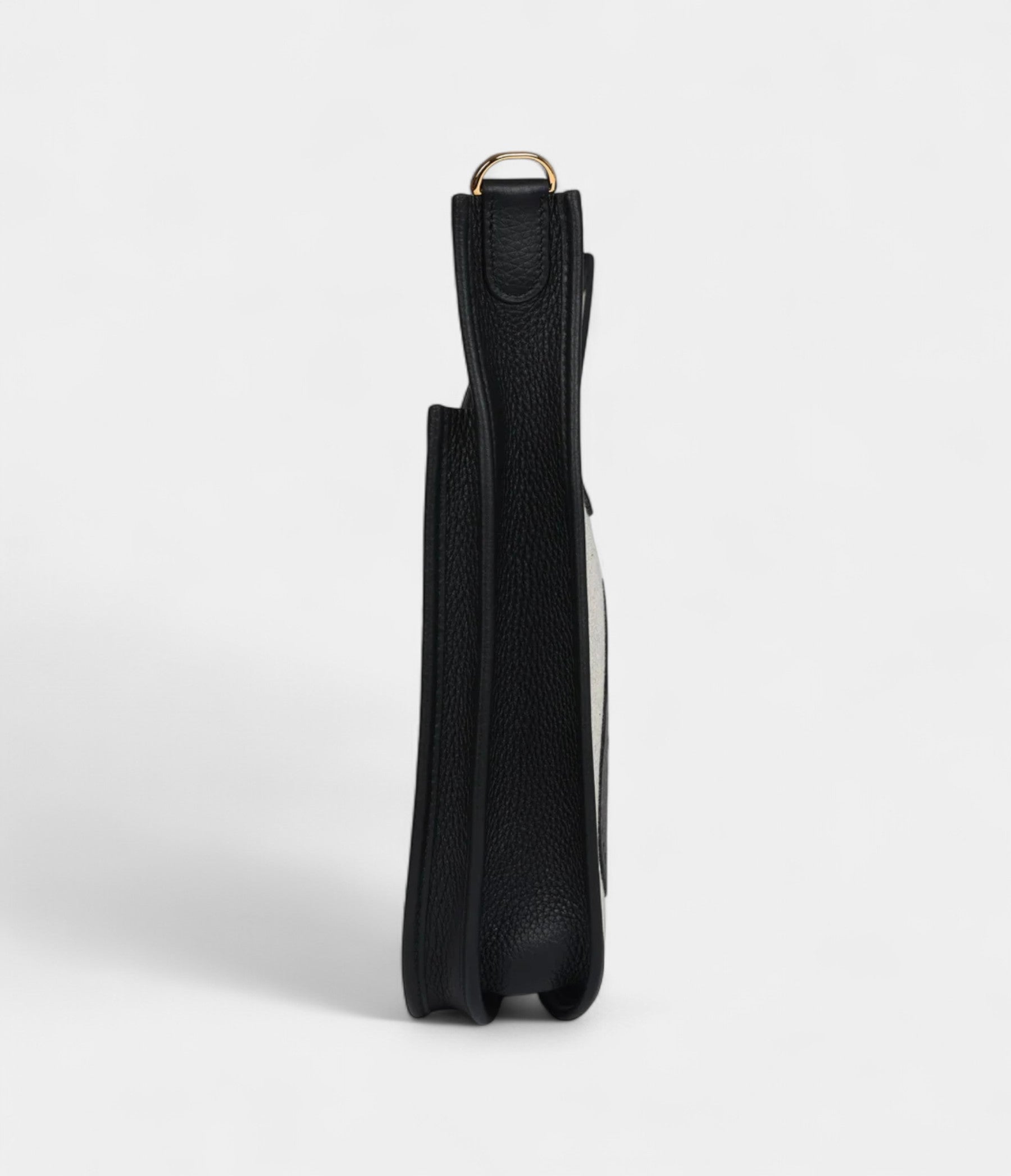 Hermès Evelyne III PM Black Clemence and Ecru Toile Gold Hardware