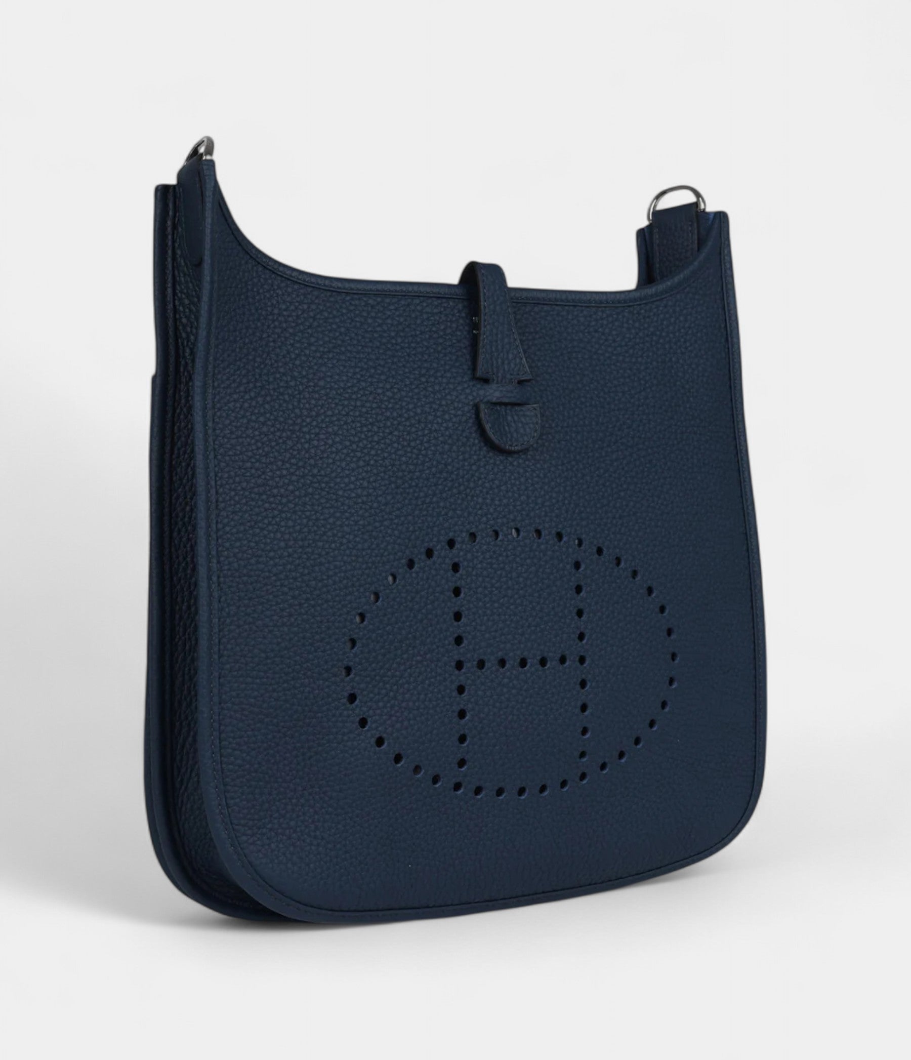 Hermès Evelyne III PM Bleu De Prusse Clemence Palladium Hardware