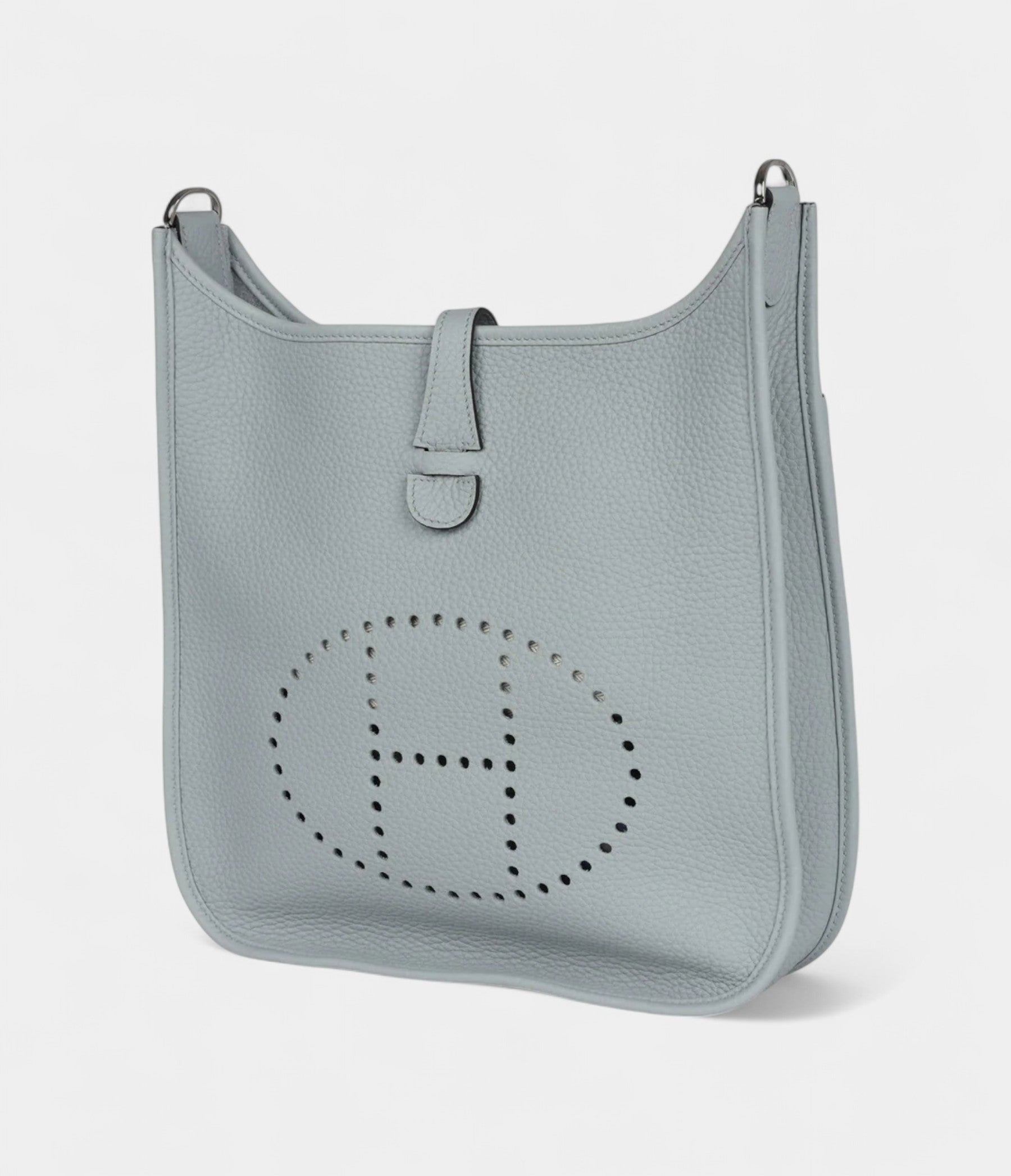Hermès Evelyne III PM Bleu Glacier Clemence Palladium Hardware