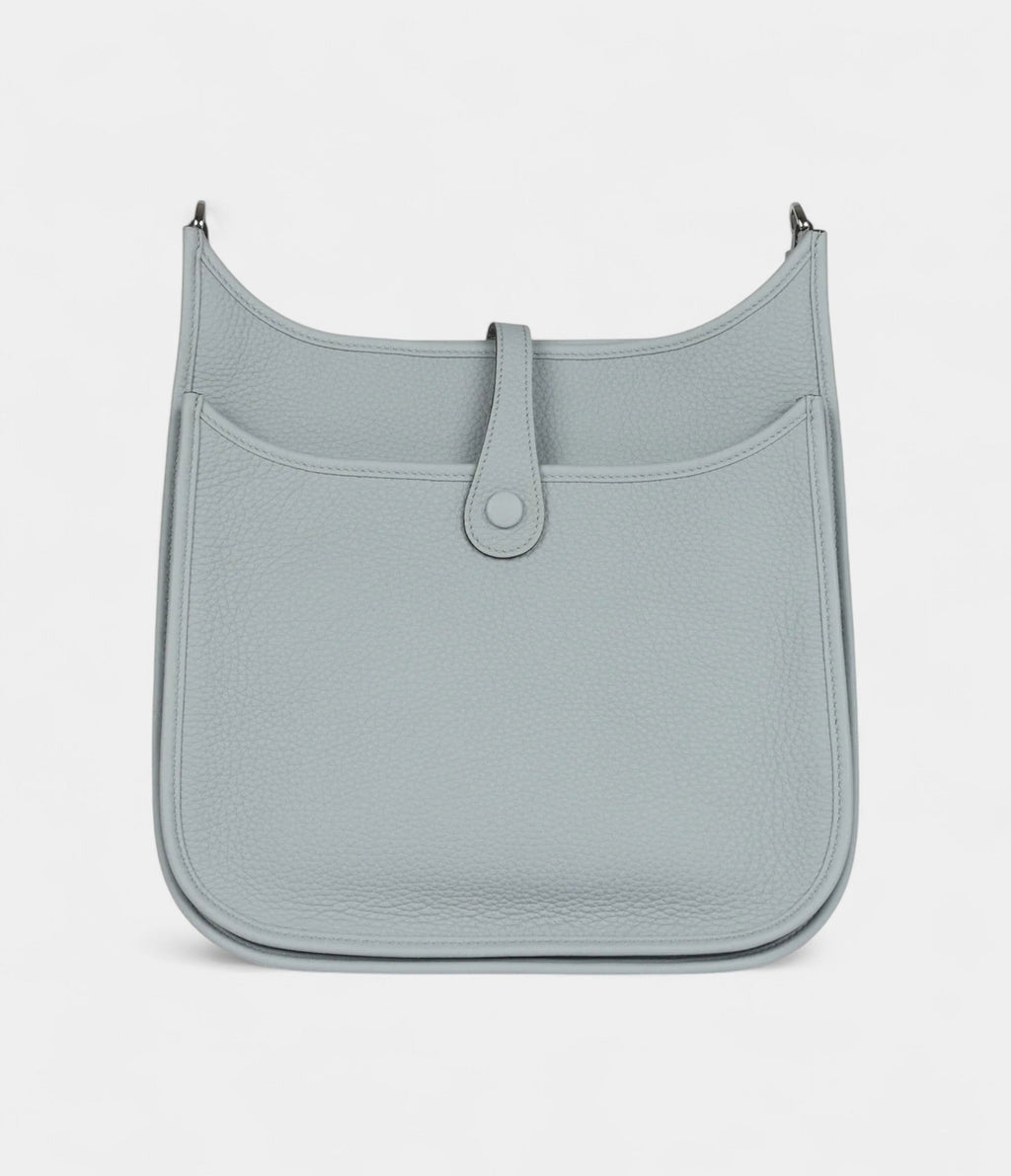 Hermès Evelyne III PM Bleu Glacier Clemence Palladium Hardware