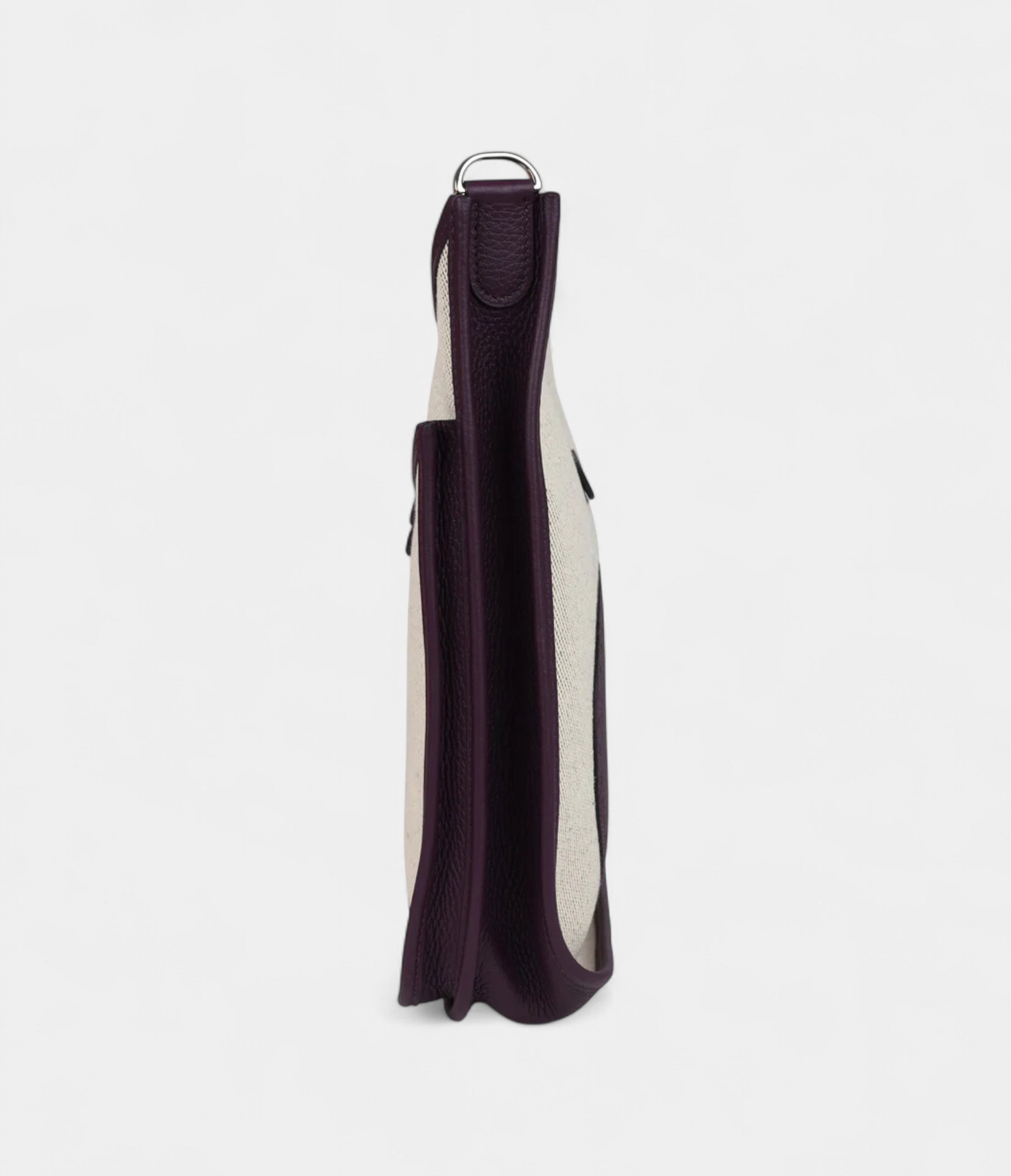 Hermès Evelyne III PM Cassis Clemence and Ecru Toile H Palladium Hardware
