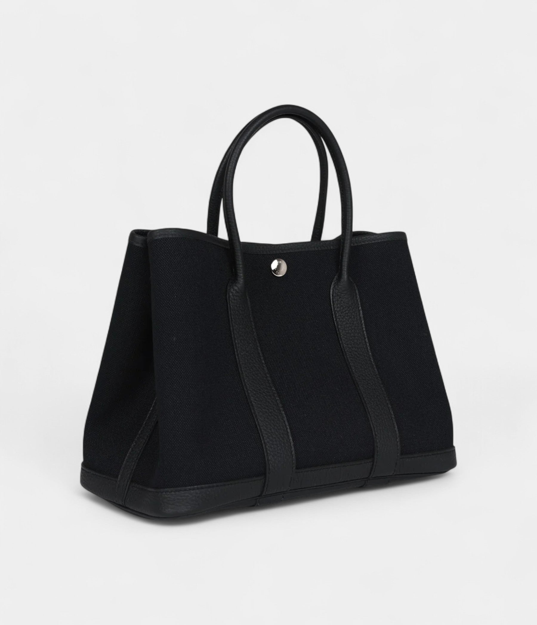 Hermès Garden Party 30 Black Toile and Negonda Palladium Hardware