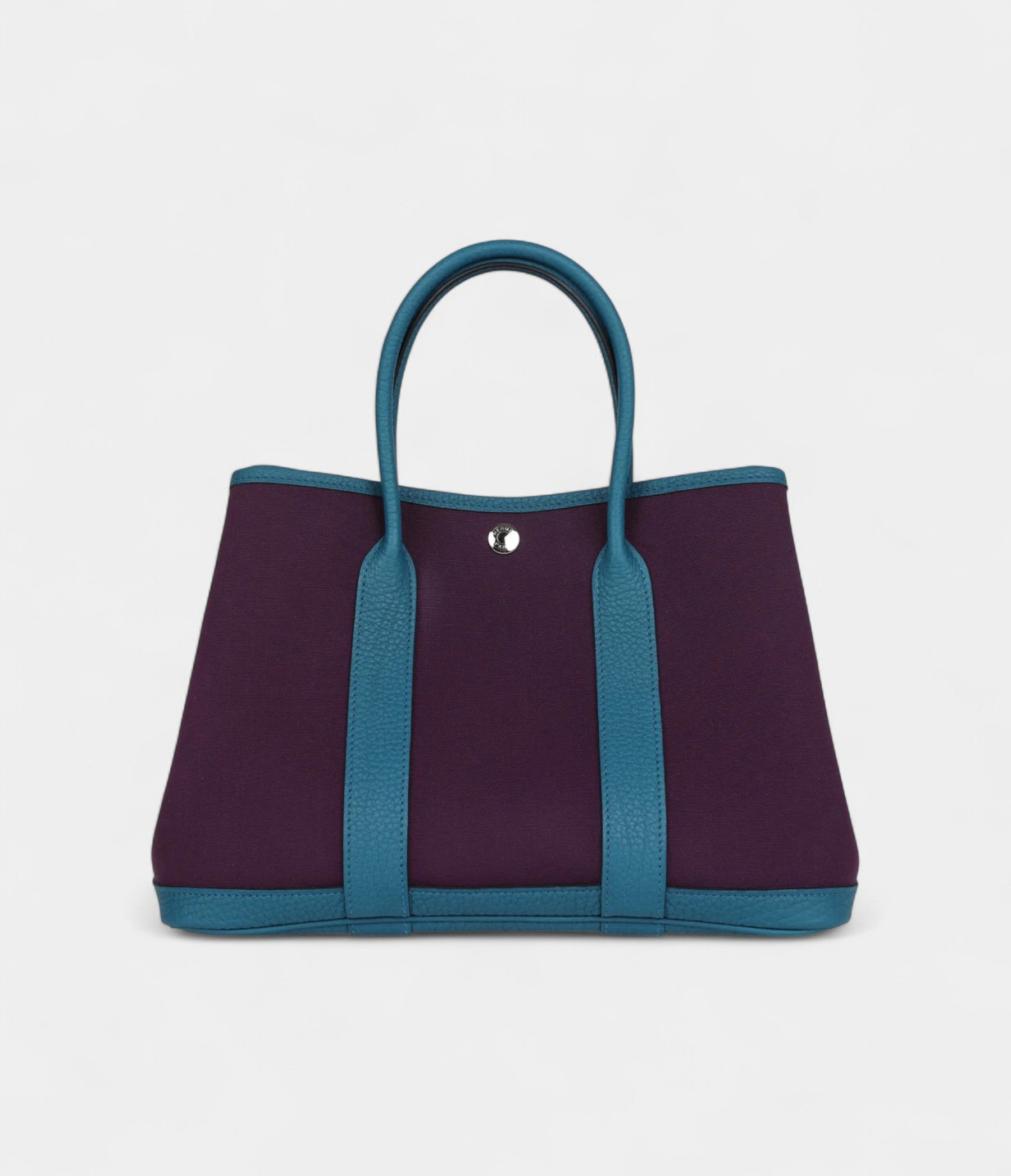 Hermès Garden Party 30 Cassis Toile H and Cobalt Negonda Palladium Hardware