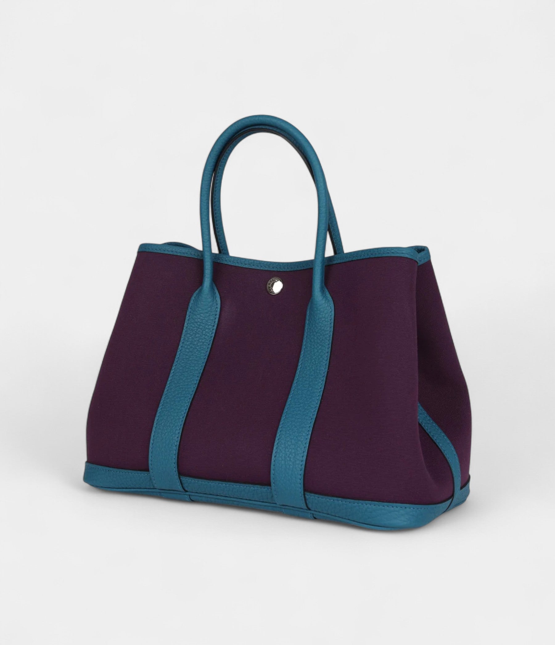 Hermès Garden Party 30 Cassis Toile H and Cobalt Negonda Palladium Hardware