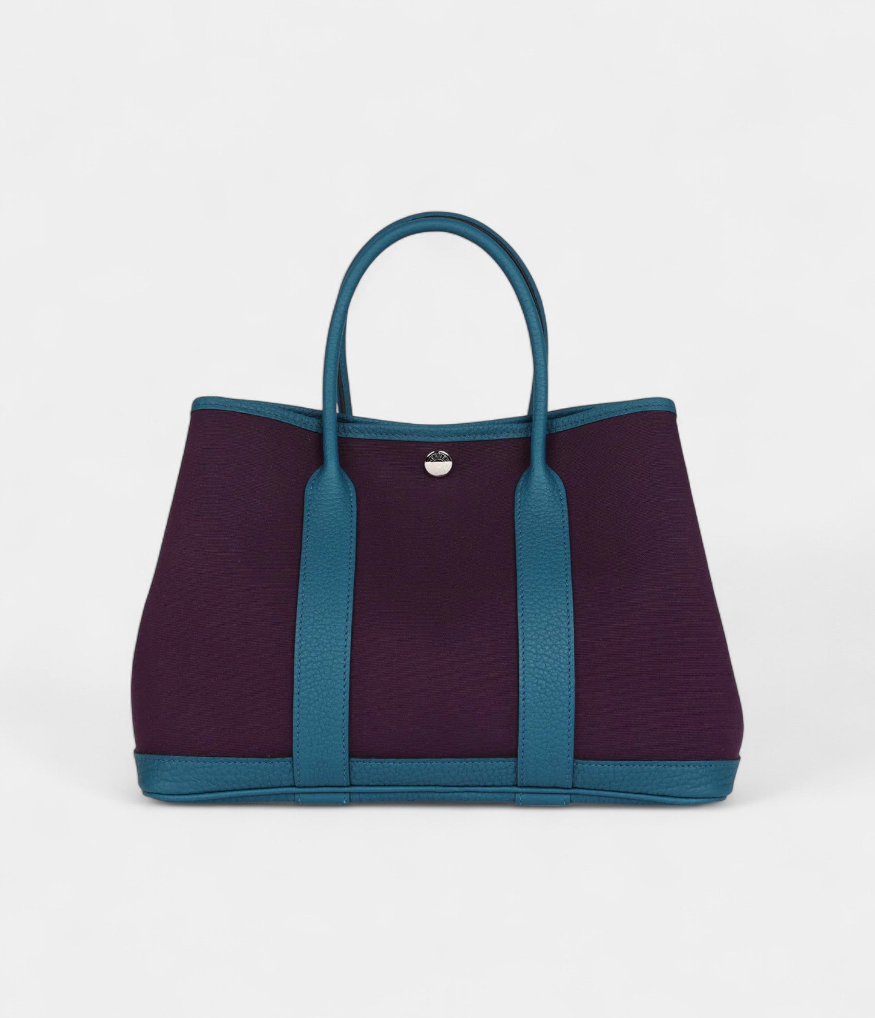 Hermès Garden Party 30 Cassis Toile H and Cobalt Negonda Palladium Hardware