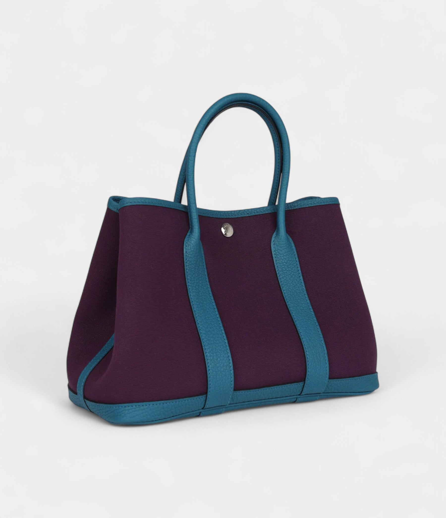 Hermès Garden Party 30 Cassis Toile H and Cobalt Negonda Palladium Hardware